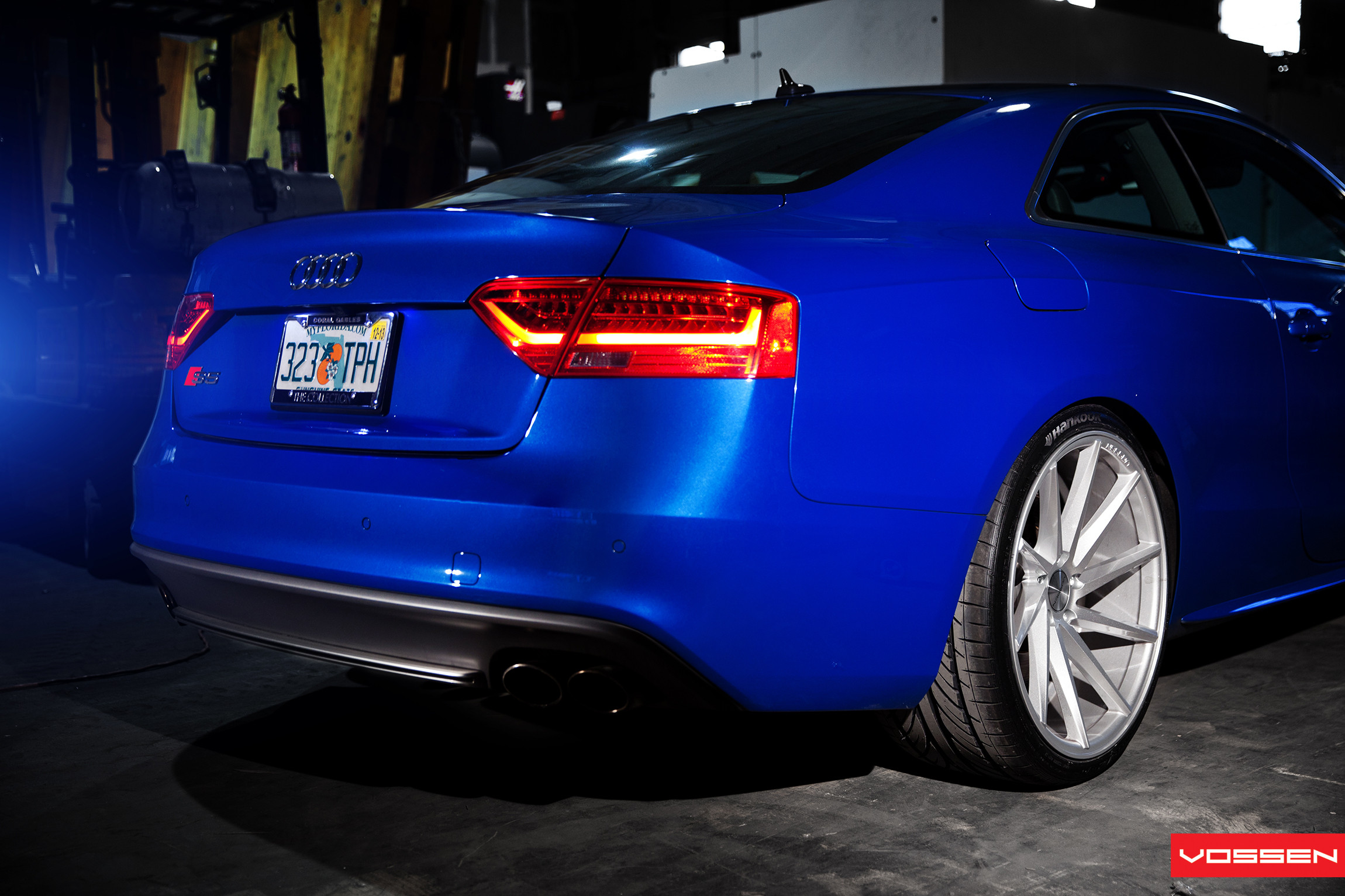 Blue Audi S5 with Custom LED Taillights - Photo by Vossen