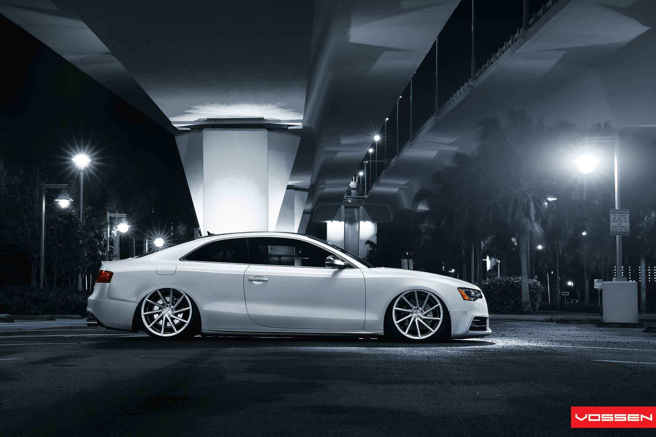 White Audi S5 Custom Front Bumper - Photo by Vossen