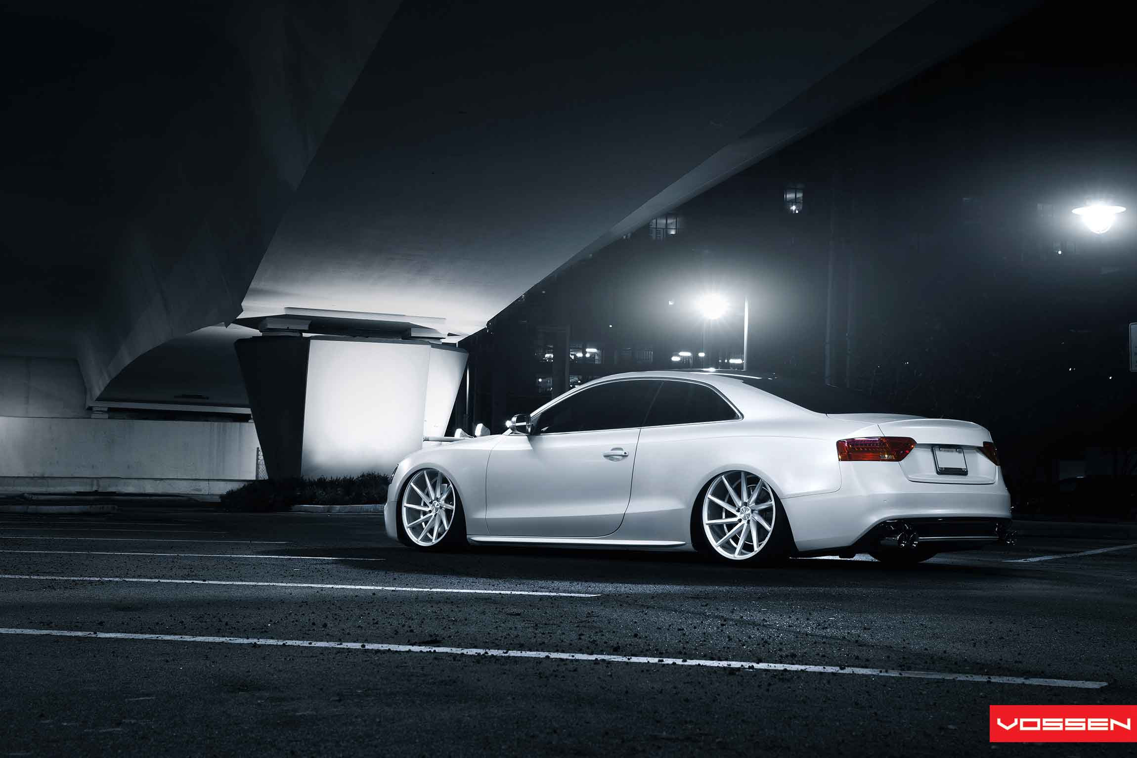 White Audi S5 with Chrome Vossen CVT Rims - Photo by Vossen
