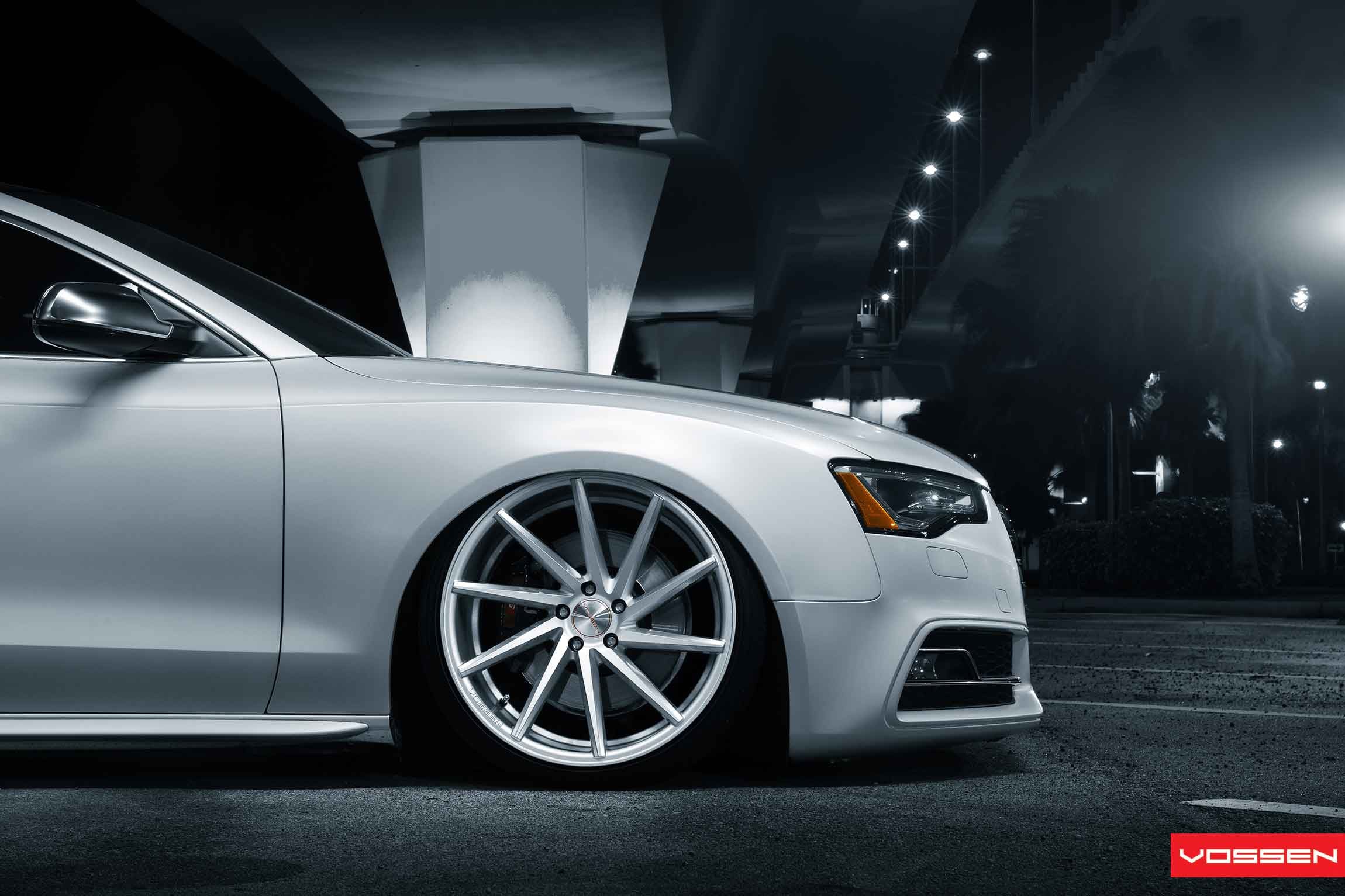 Custom Vossen Chrome Wheels on White Audi S5 - Photo by Vossen