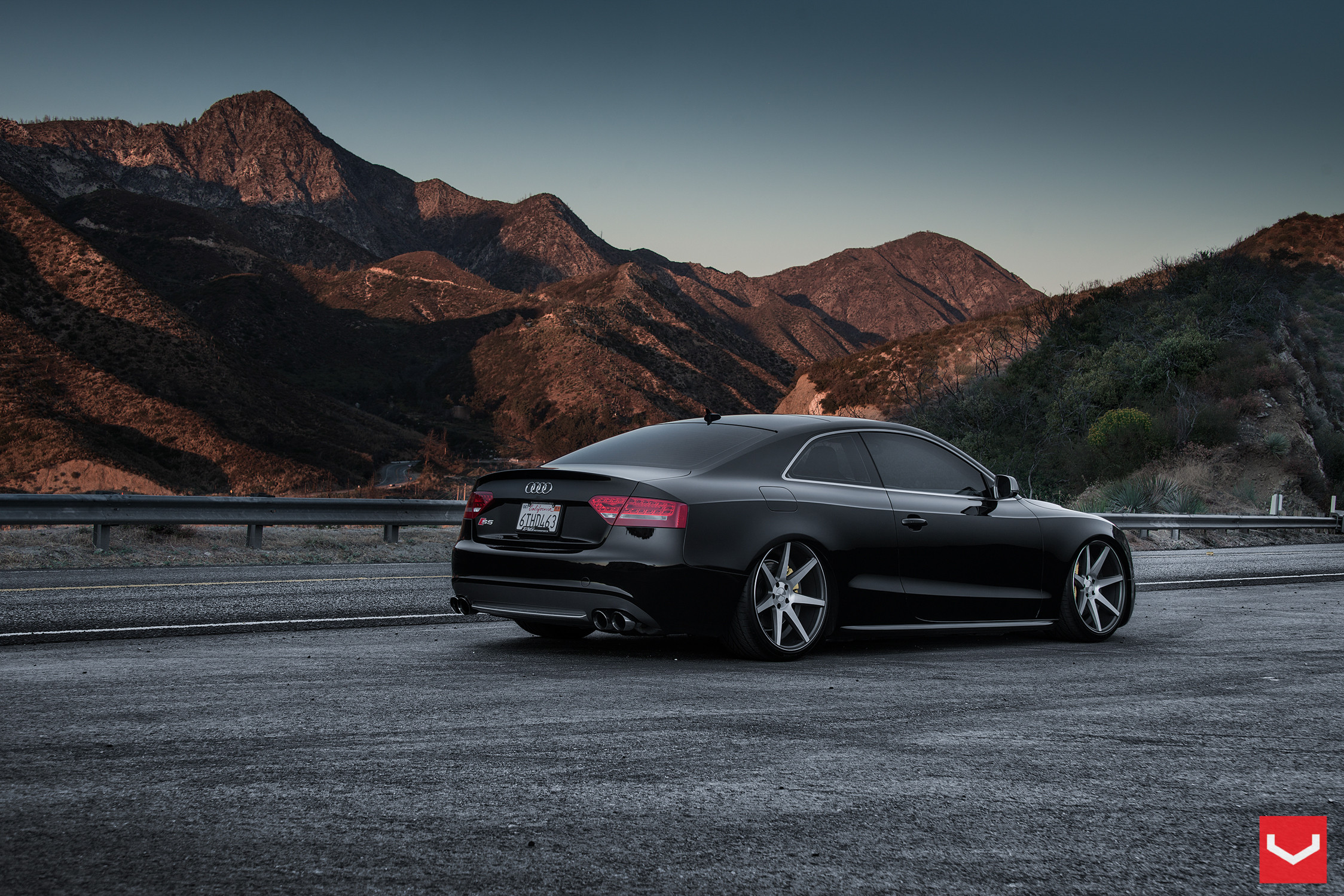 Aftermarket Rear Bumper Cover on Black Audi S5 - Photo by Vossen
