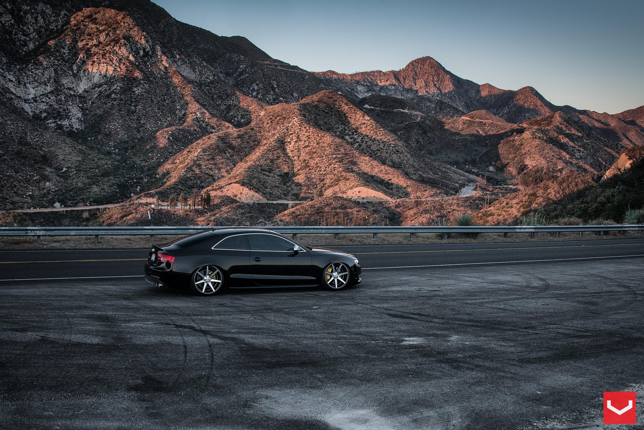 Gloss Black Audi S5 with Chrome CV Vossen Wheels - Photo by Vossen
