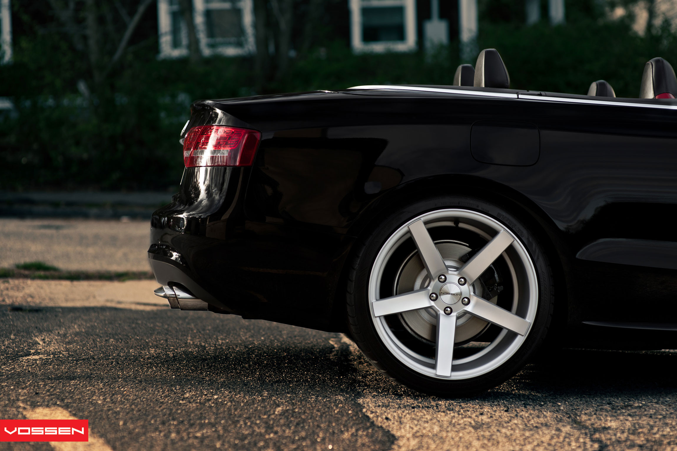 Black Convertible Audi S5 with Chrome CV Vossen Rims - Photo by Vossen