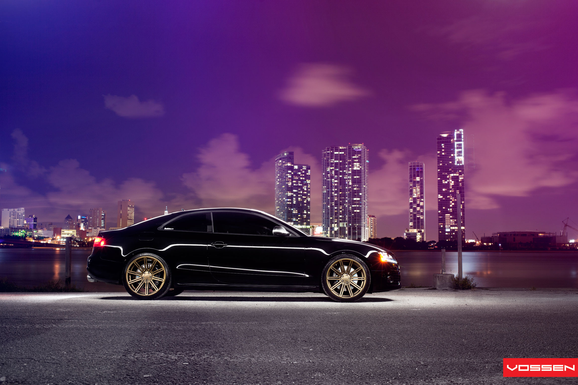 Bronze Vossen Wheels on Black Audi S5 - Photo by Vossen