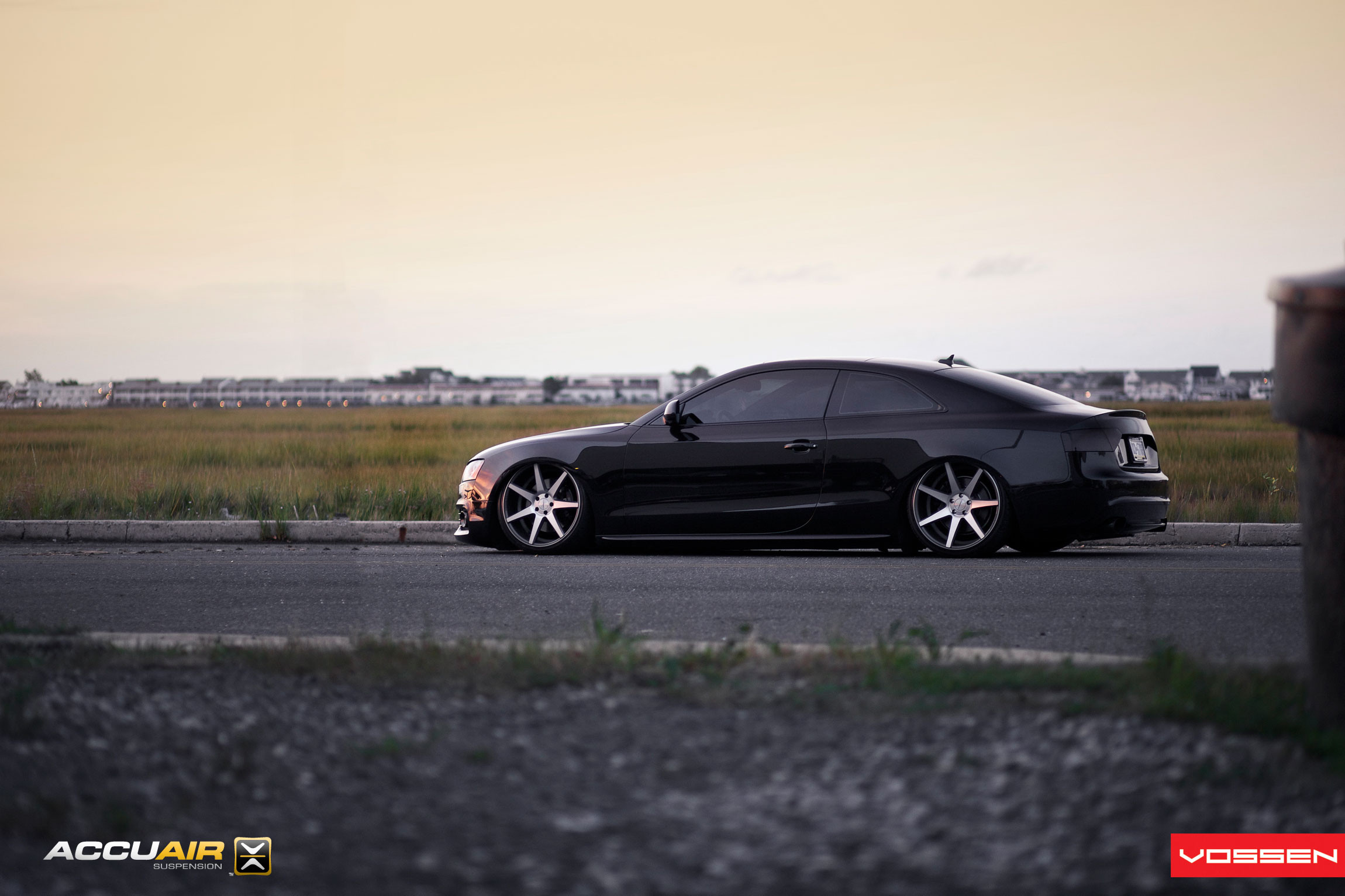 Black Audi S5 with Chrome CV7 Vossen Rims - Photo by Vossen