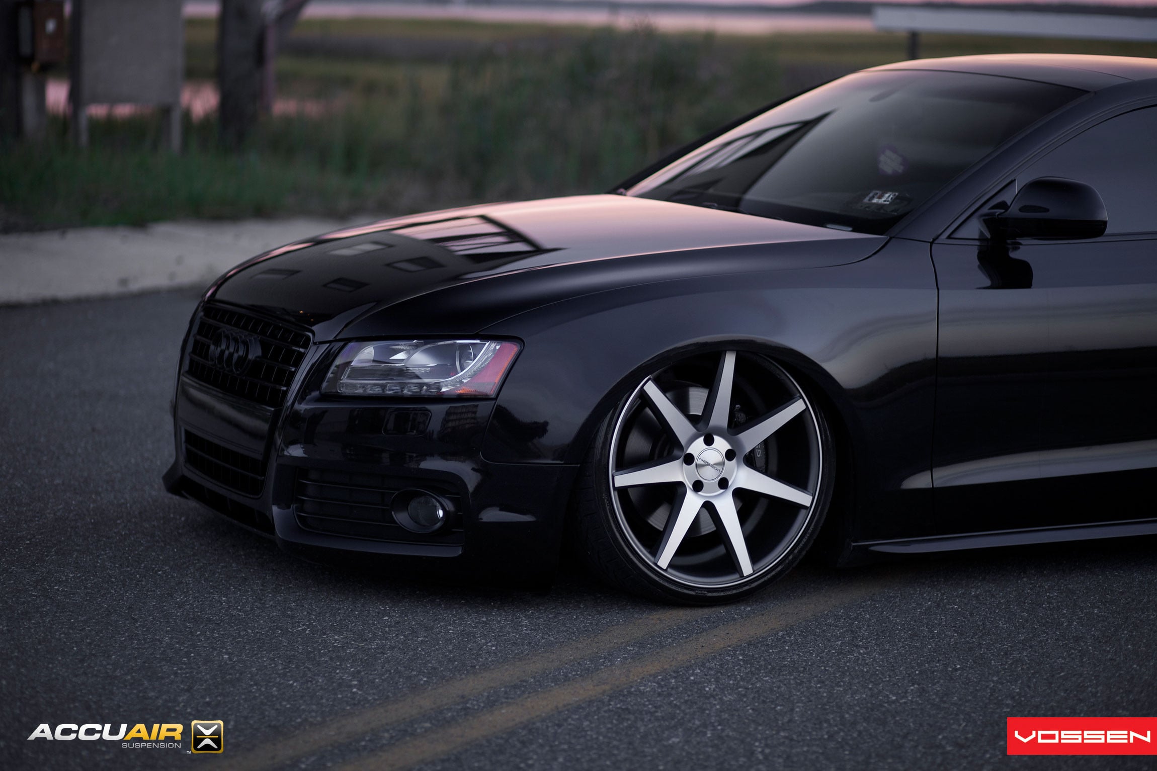 Black Audi S5 with Aftermarket Front Bumper Cover - Photo by Vossen
