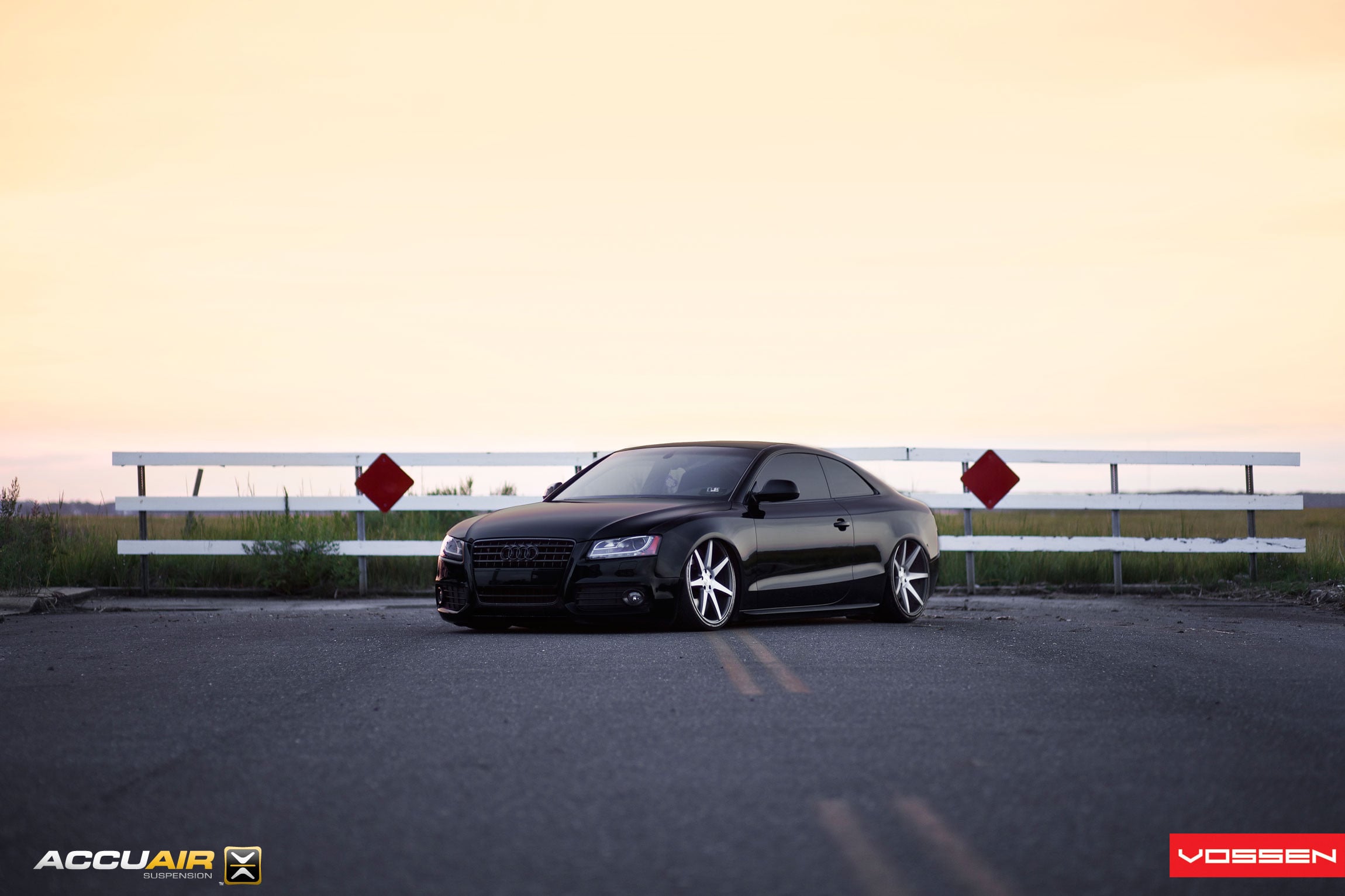 Custom Chrome CV7 Vossen Wheels on Black Audi S5 - Photo by Vossen