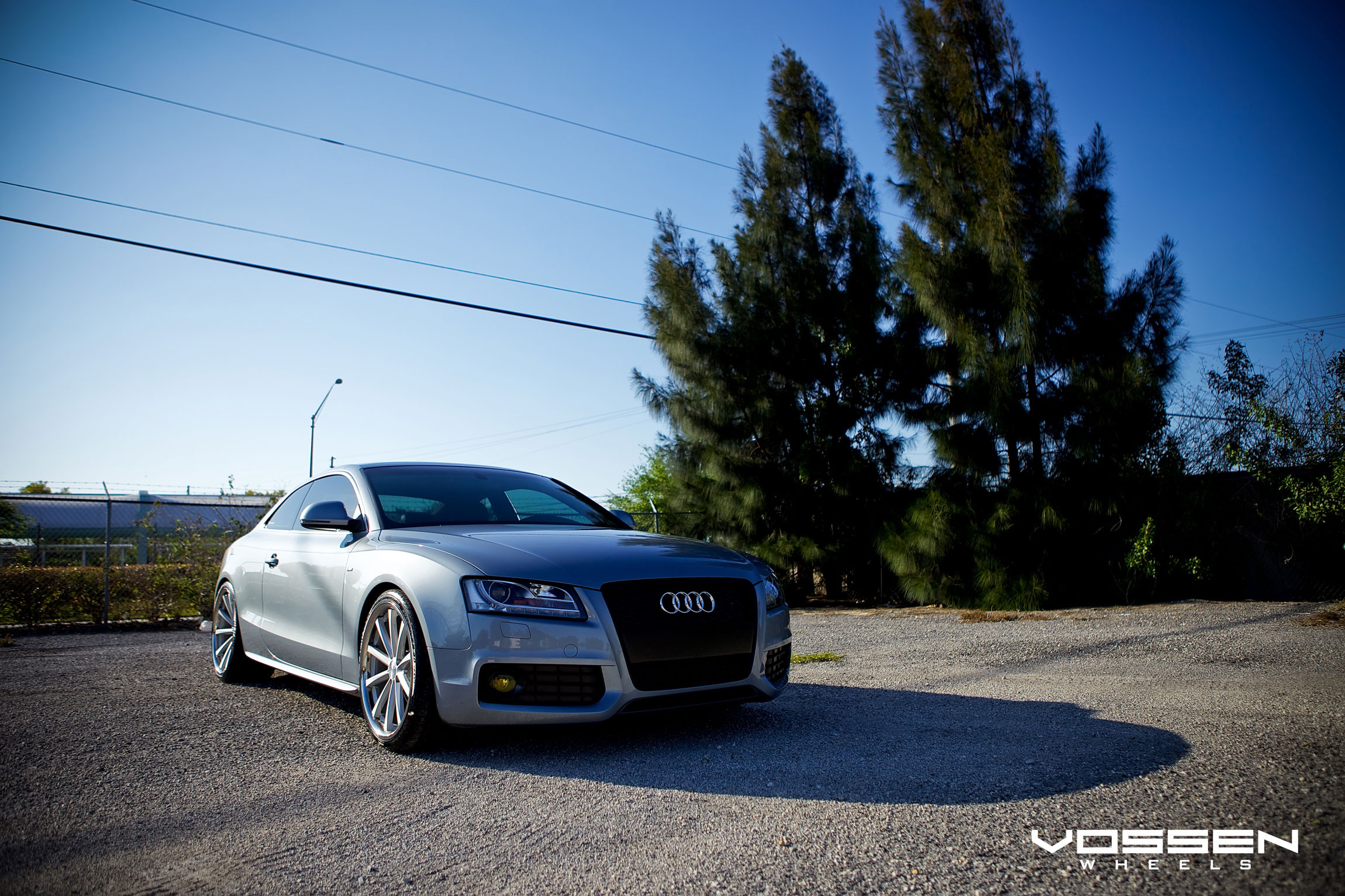Silver Audi S5 with Aftermarket LED Headlights - Photo by Vossen