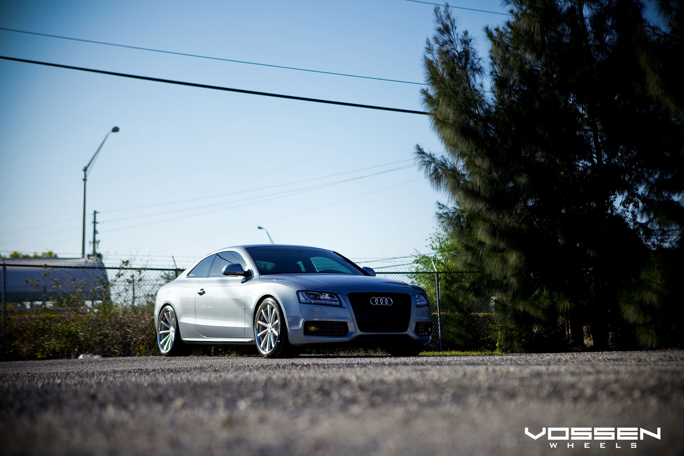 Silver Audi S5 with Blacked Out Grille - Photo by Vossen