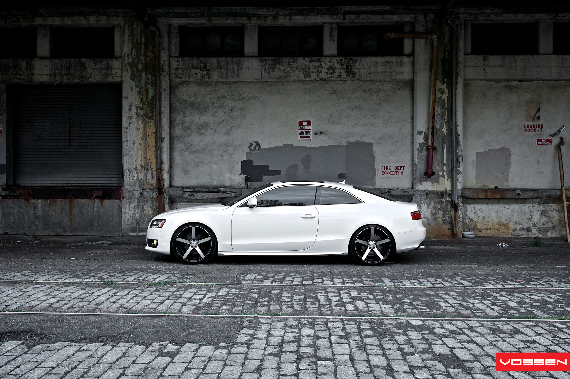 Aftermarket Bodyside Moldings on White Audi S5 - Photo by Vossen