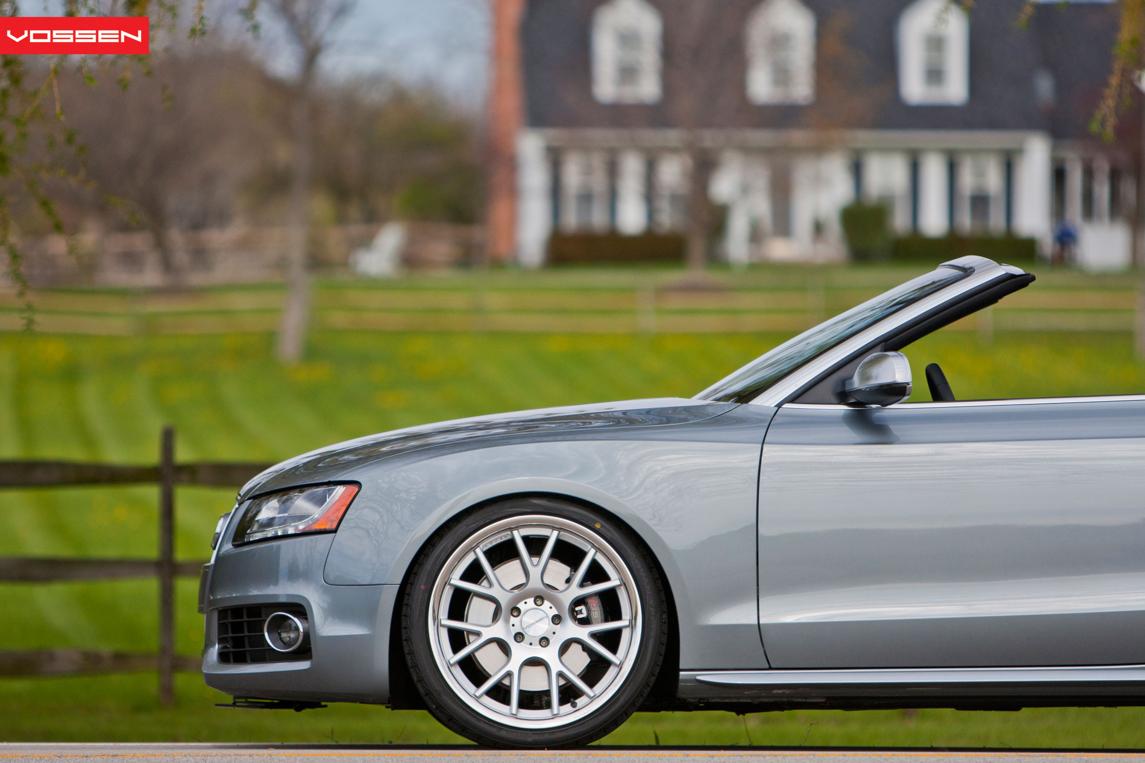 Silver Convertible Audi S5 on Chrome Forged Vossen Wheels - Photo by Vossen