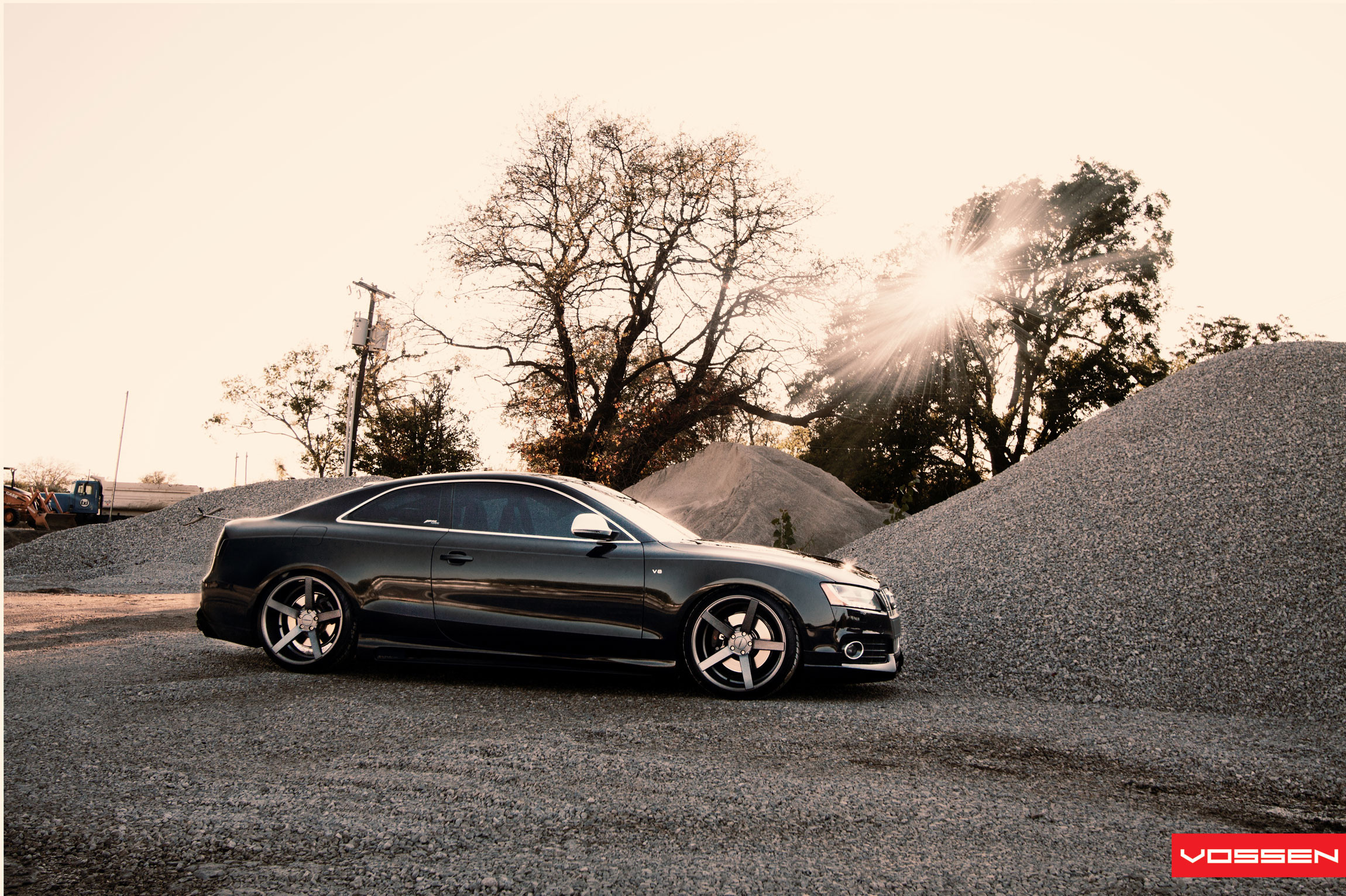 Black Audi S5 V6 with Custom Vossen Wheels - Photo by Vossen