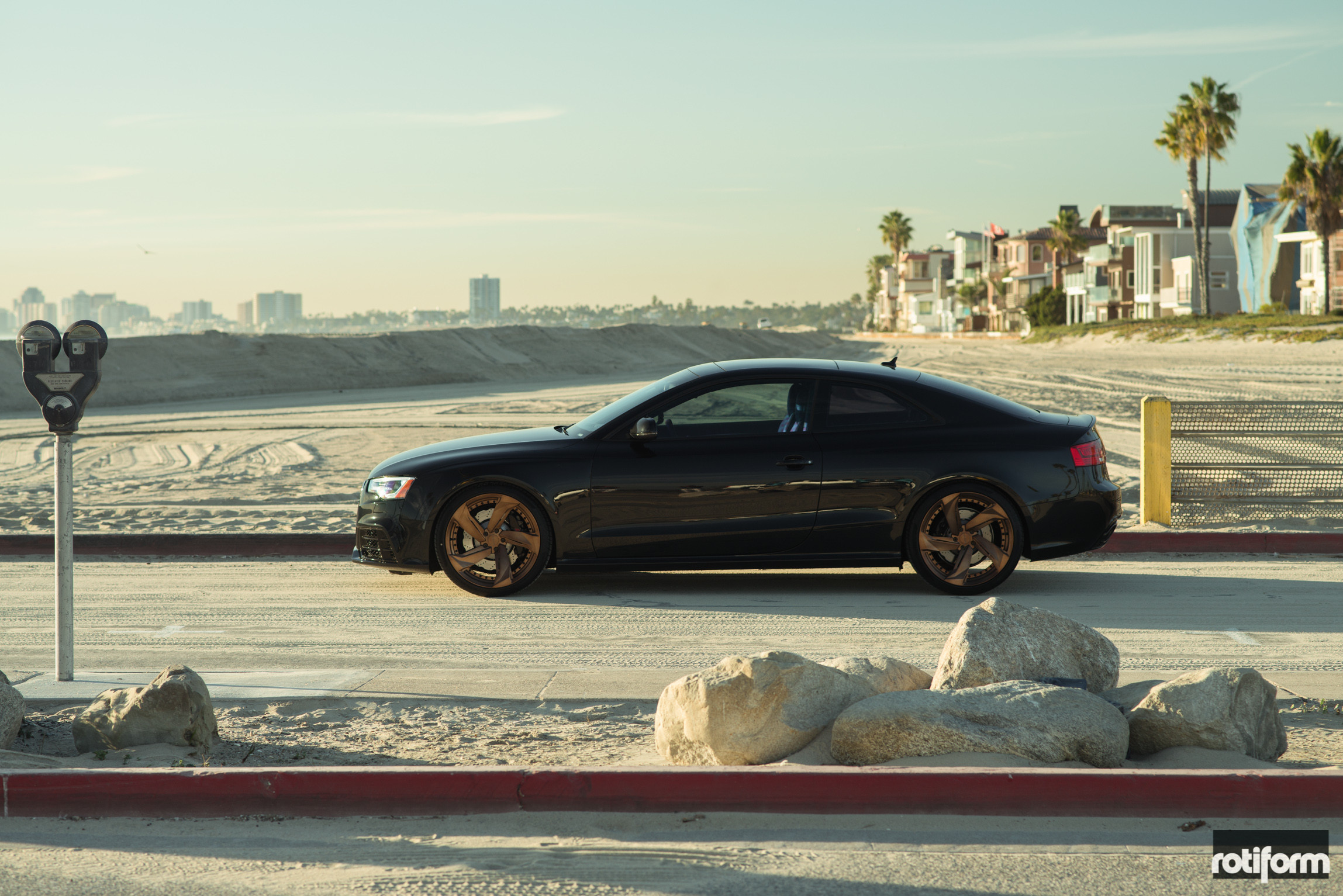 Black Audi RS5 with Matte Candy Brown Rotiform Wheels - Photo by Rotiform
