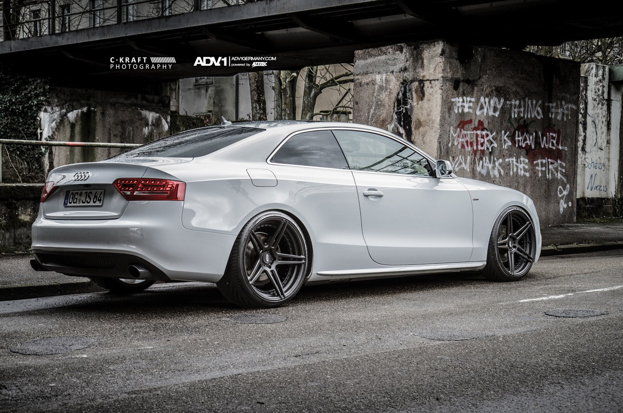 Custom Rear Bumper Cover on Silver Audi S5 - Photo by ADV.1