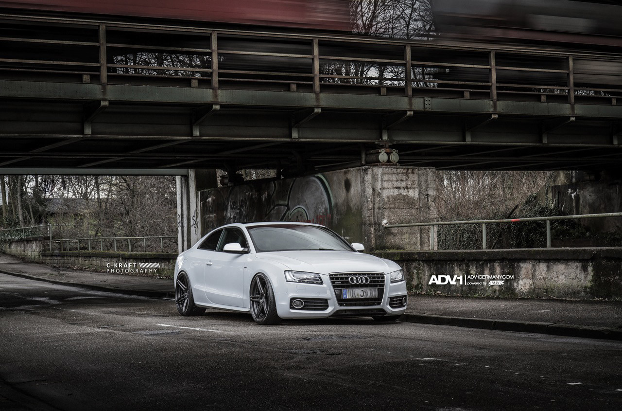 Front Bumper with Fog Lights on Silver Audi S5 - Photo by ADV.1