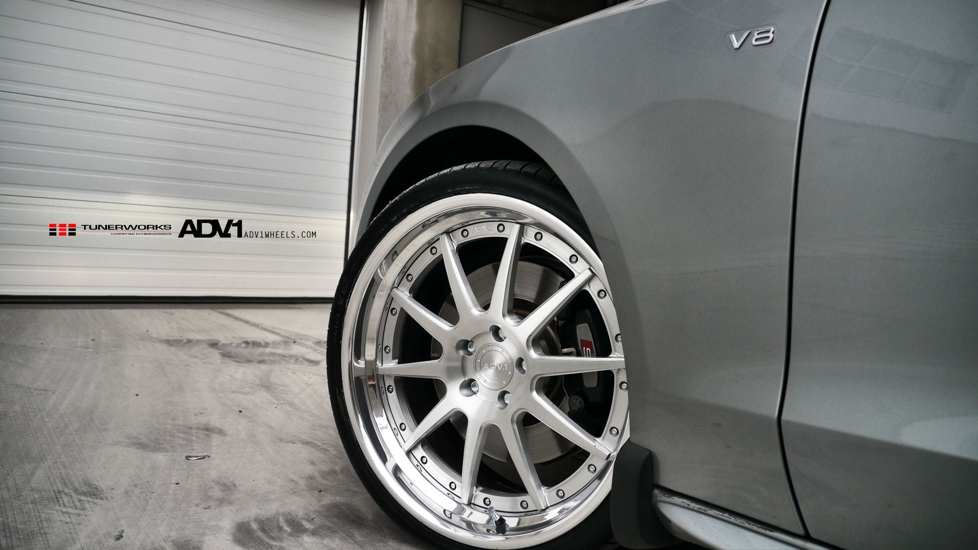 Silver Audi S5 with Polished ADV10 Custom Rims - Photo by ADV.1