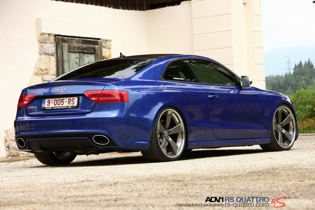 Custom Rear Diffuser on Blue Audi S5 - Photo by ADV.1
