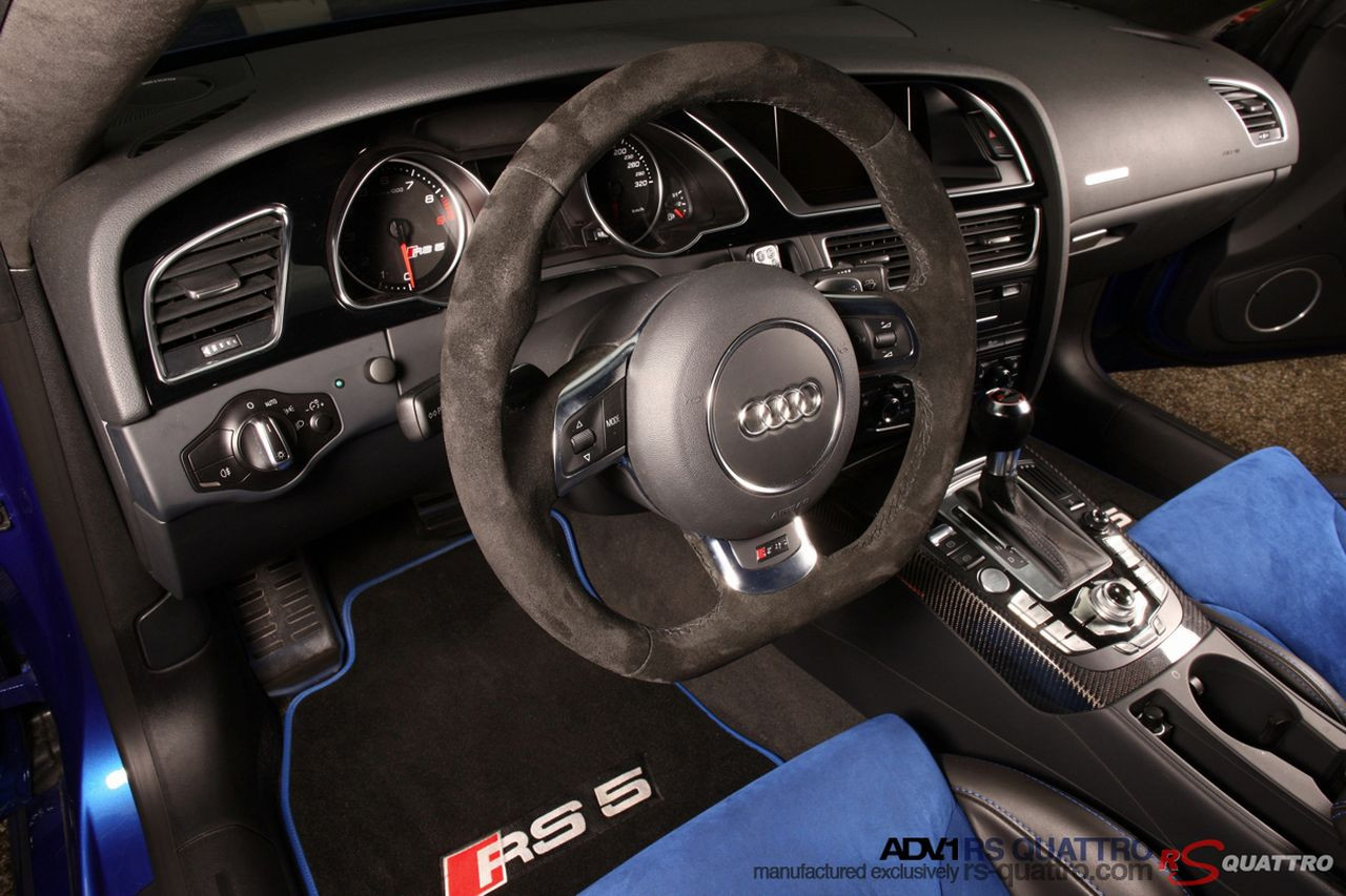 Blue Audi S5 with Custom Steering Wheel - Photo by ADV.1
