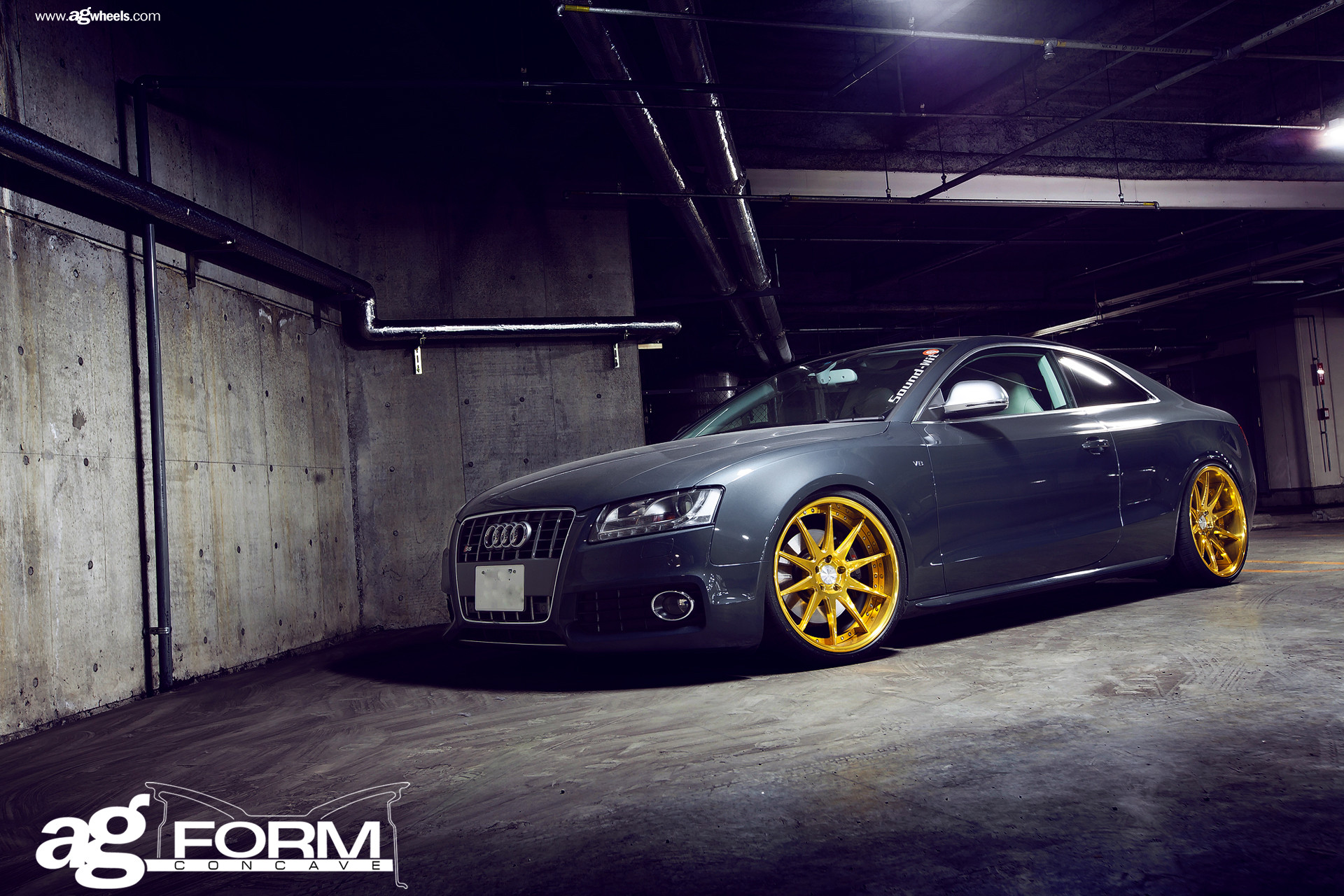 Front Bumper with Fog Lights on Gray Audi S5 - Photo by Avant Garde Wheels