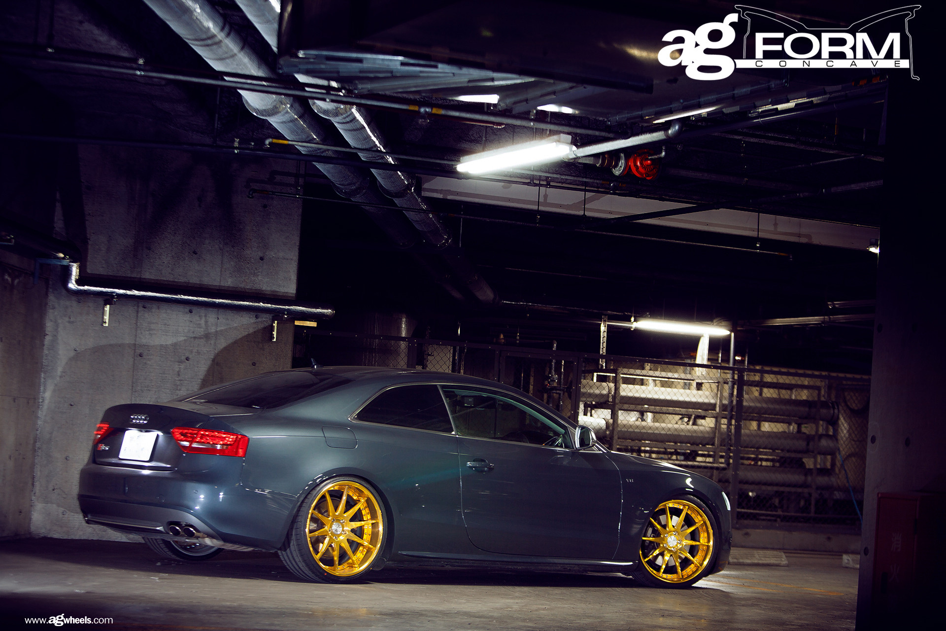 Gray Audi S5 with Yellow Avant Garde Wheels - Photo by Avant Garde Wheels