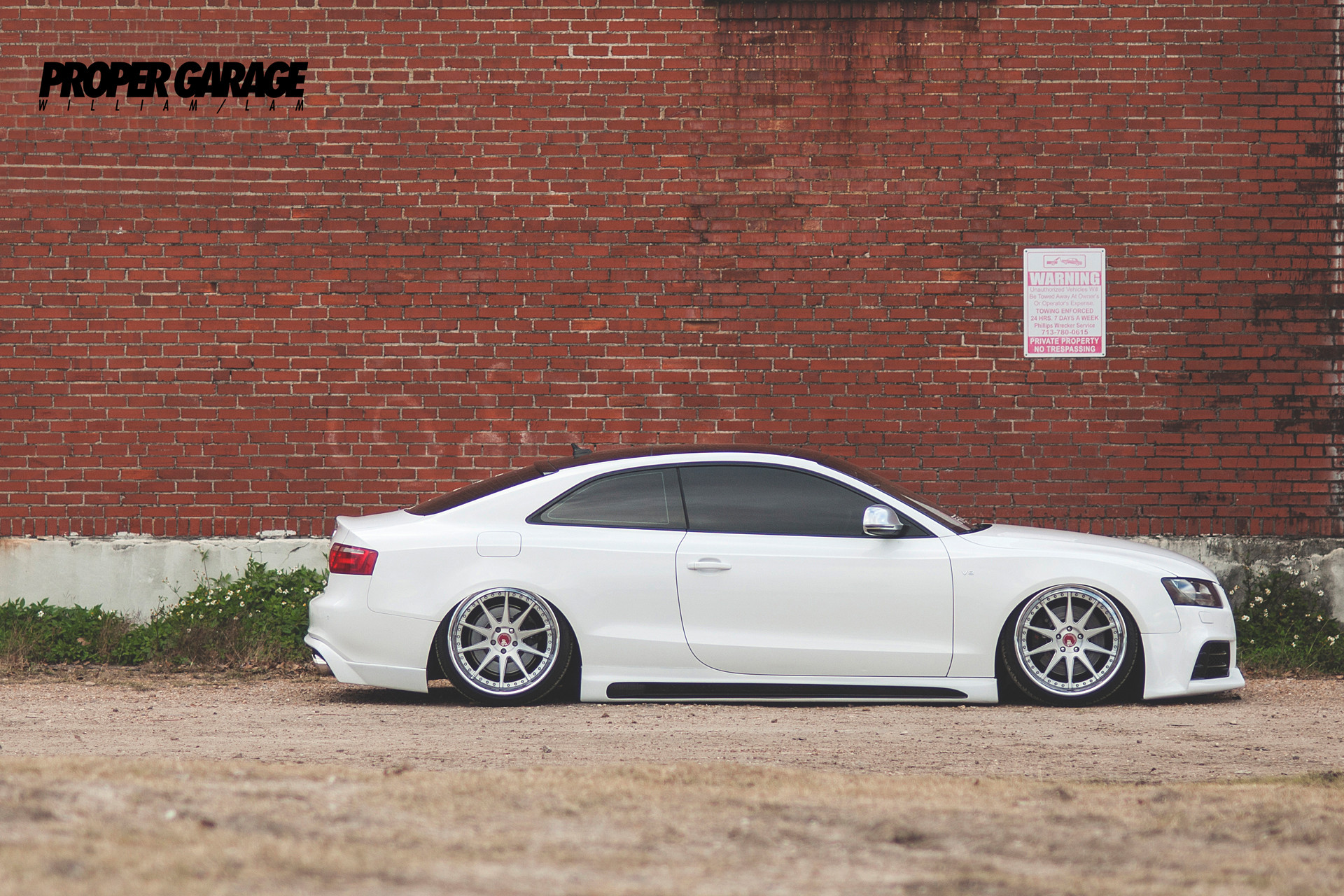 Aftermarket Side Skirts on White Lowered Audi S5 - Photo by Avant Garde Wheels