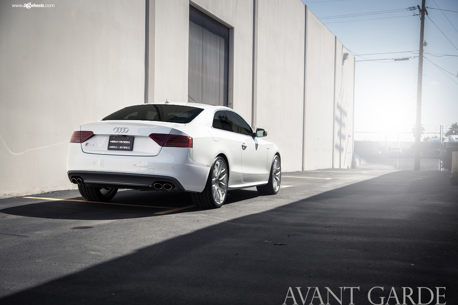 White Audi S5 with Red Smoke Taillights - Photo by Avant Garde Wheels