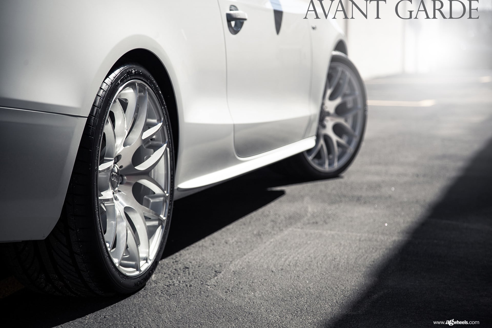 Custom Polished Avant Garde Rims on Red Audi S4 - Photo by Avant Garde Wheels