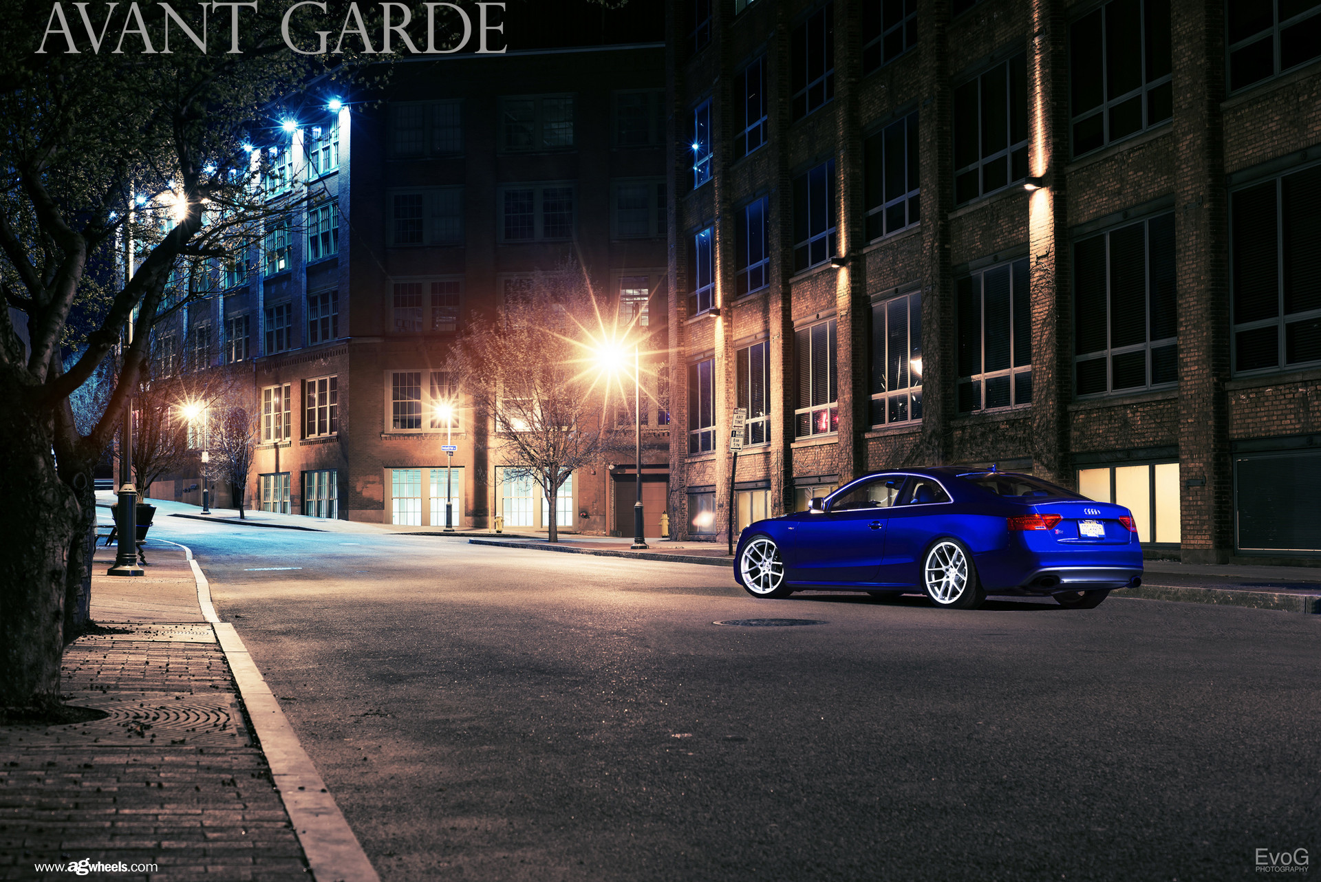 Custom Rear Diffuser on Blue Audi S5 - Photo by Avant Garde Wheels