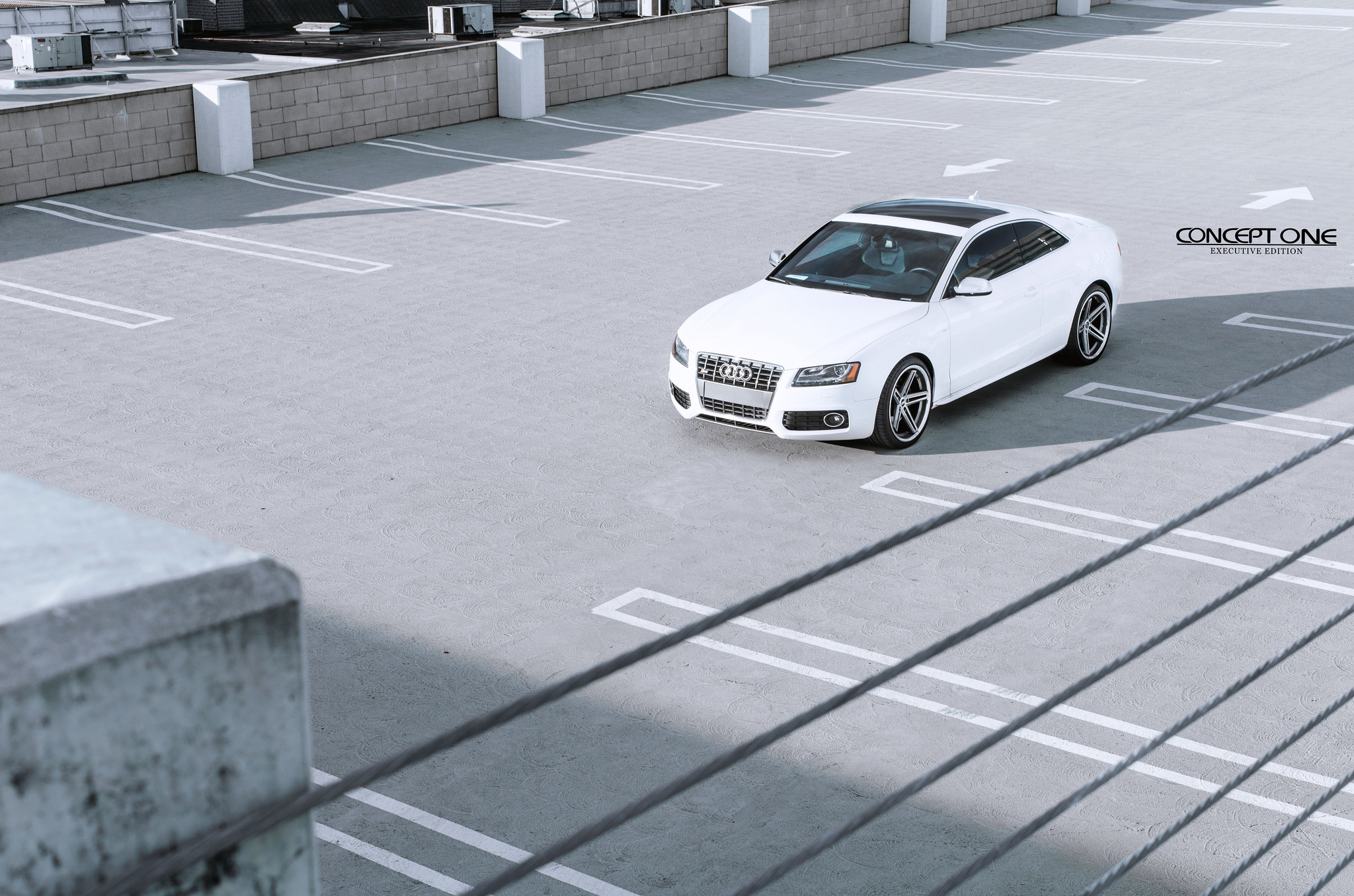 Front Bumper with Fog Lights on White Audi S5 - Photo by Concept One