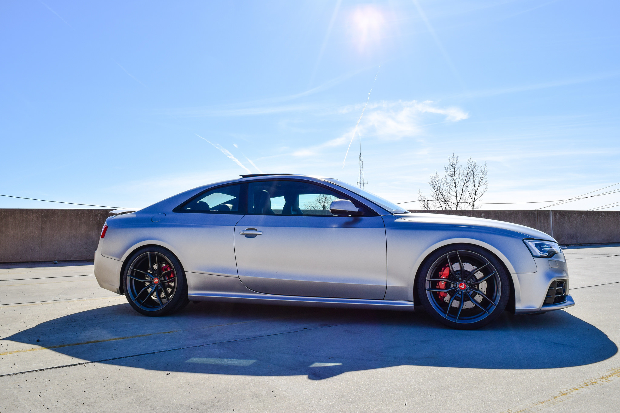 Custom Silver Audi S5 Side Skirts - Photo by Vorstiner