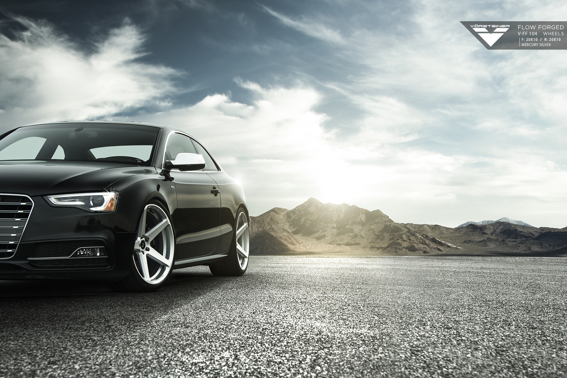 Matte Silver Vorsteiner Wheels on Black Audi S5 - Photo by Vorstiner
