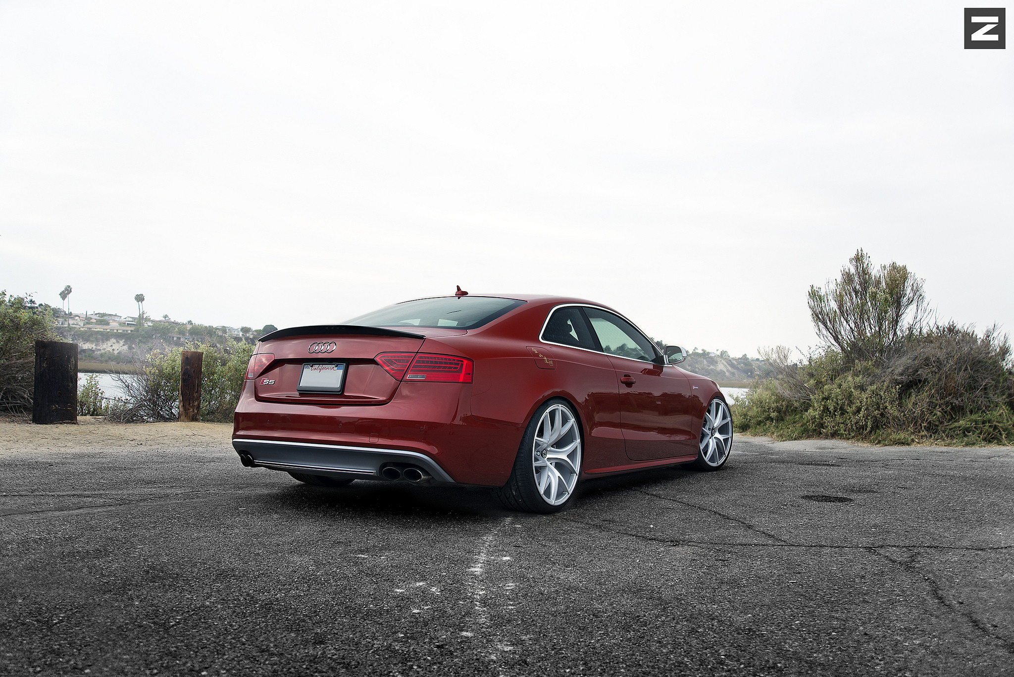 Rear Lip Spoiler on Red Audi S5 - Photo by Zito Wheels