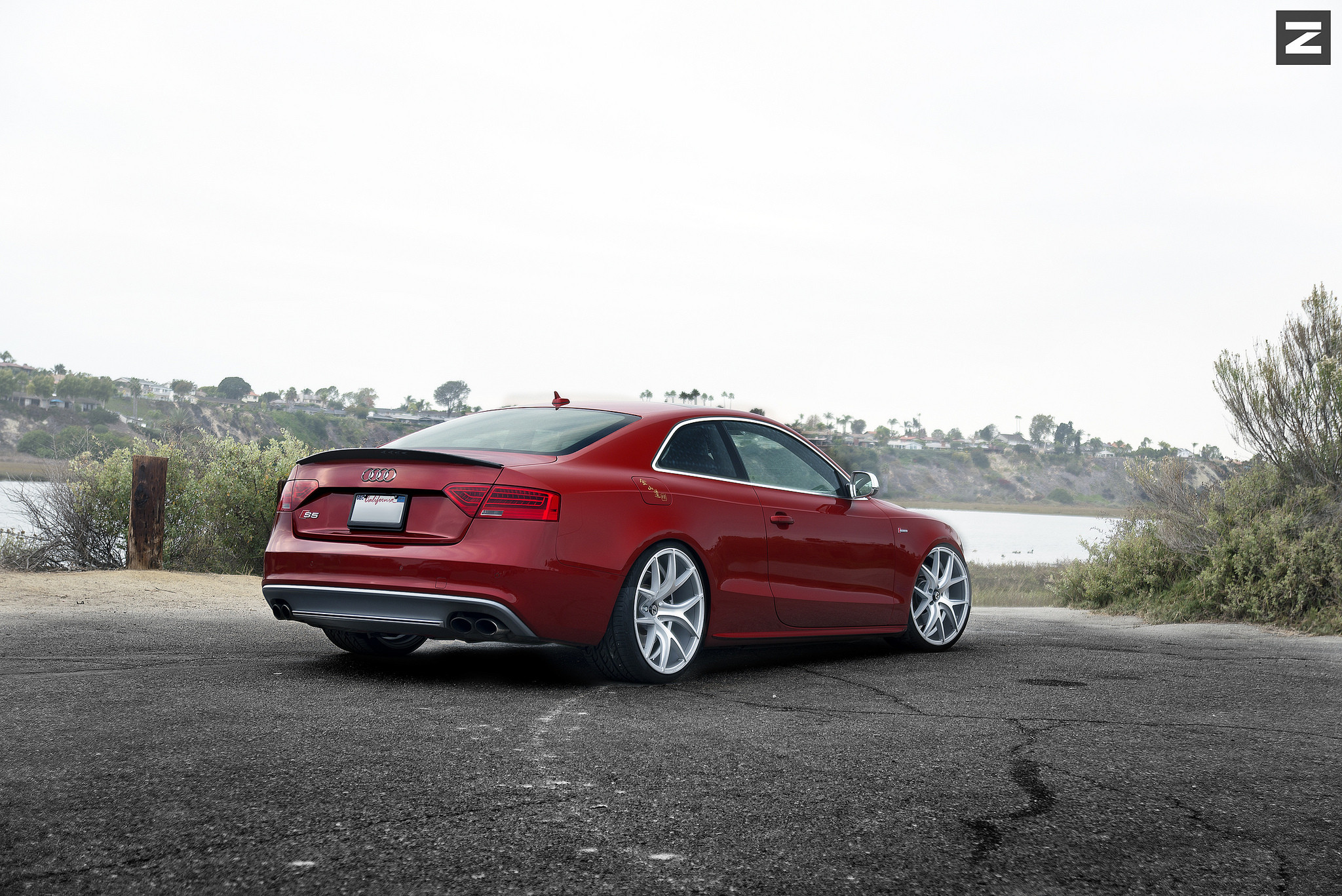 Red Audi S5 with Aftermarket Rear Diffuser - Photo by Zito Wheels