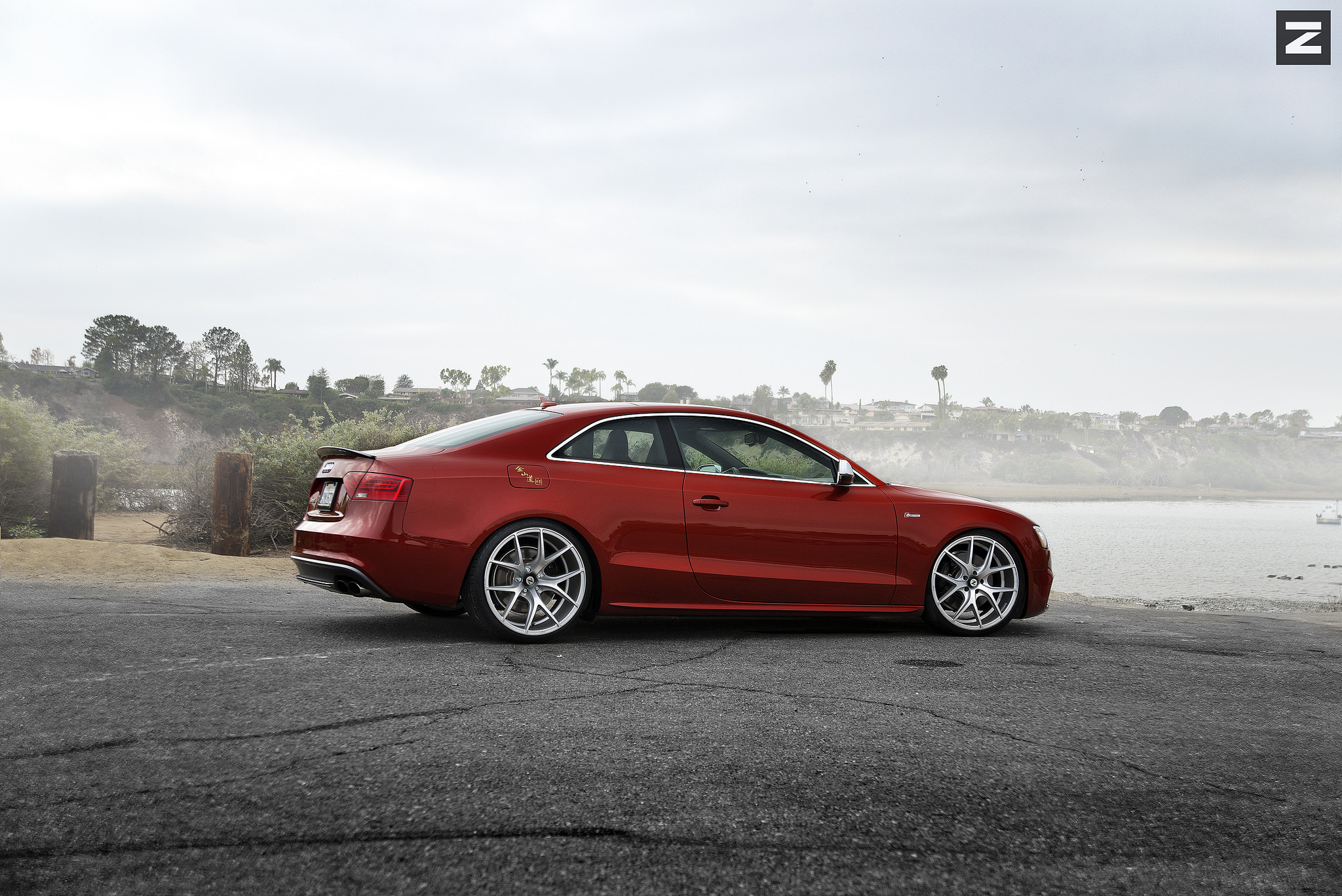 Custom Chrome Zito Rims on Red Audi S5 - Photo by Zito Wheels