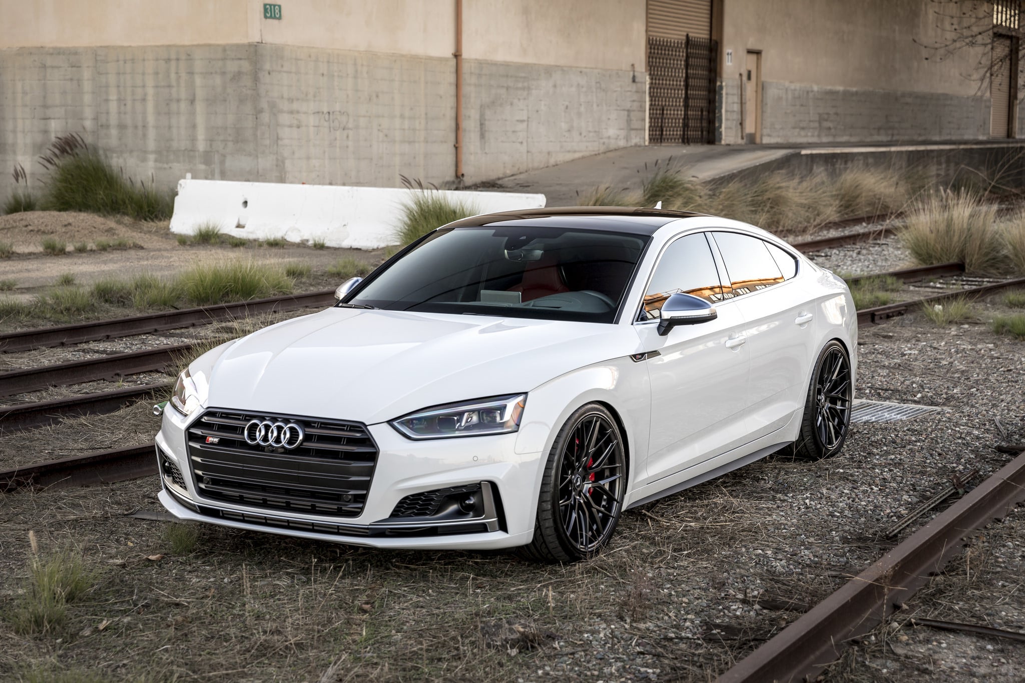 Custom Projector Headlights on White Audi S5 - Photo by Vorsteiner