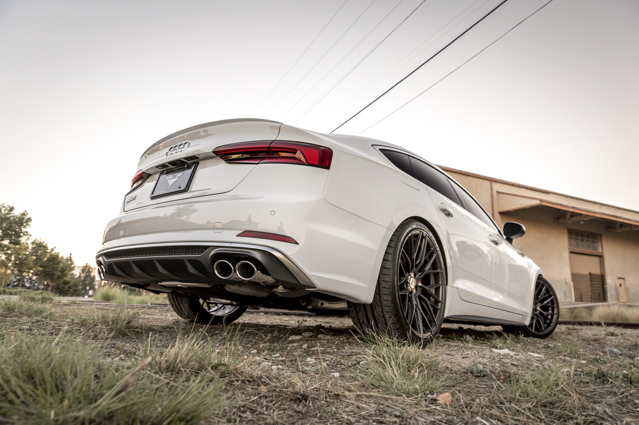 White Audi S5 with Aftermarket Rear Diffuser - Photo by Vorsteiner