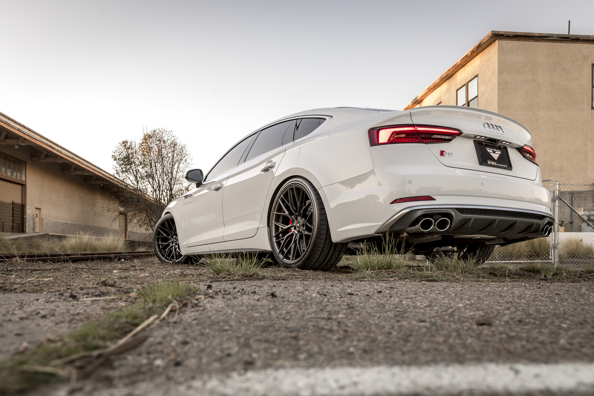 Custom White Audi S5 Side Skirts - Photo by Vorsteiner