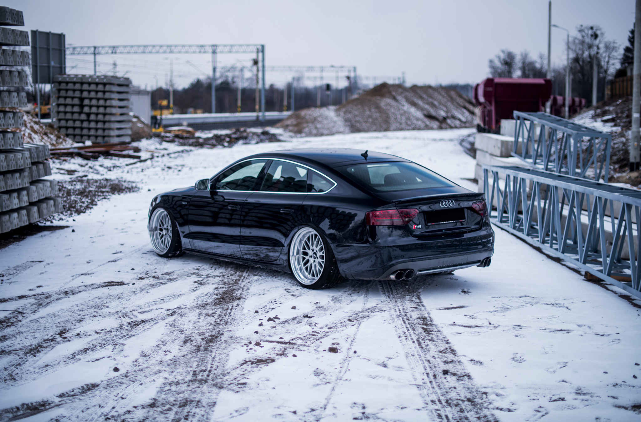 Black Audi S5 with Custom Rear Diffuser - Photo by JR Wheels
