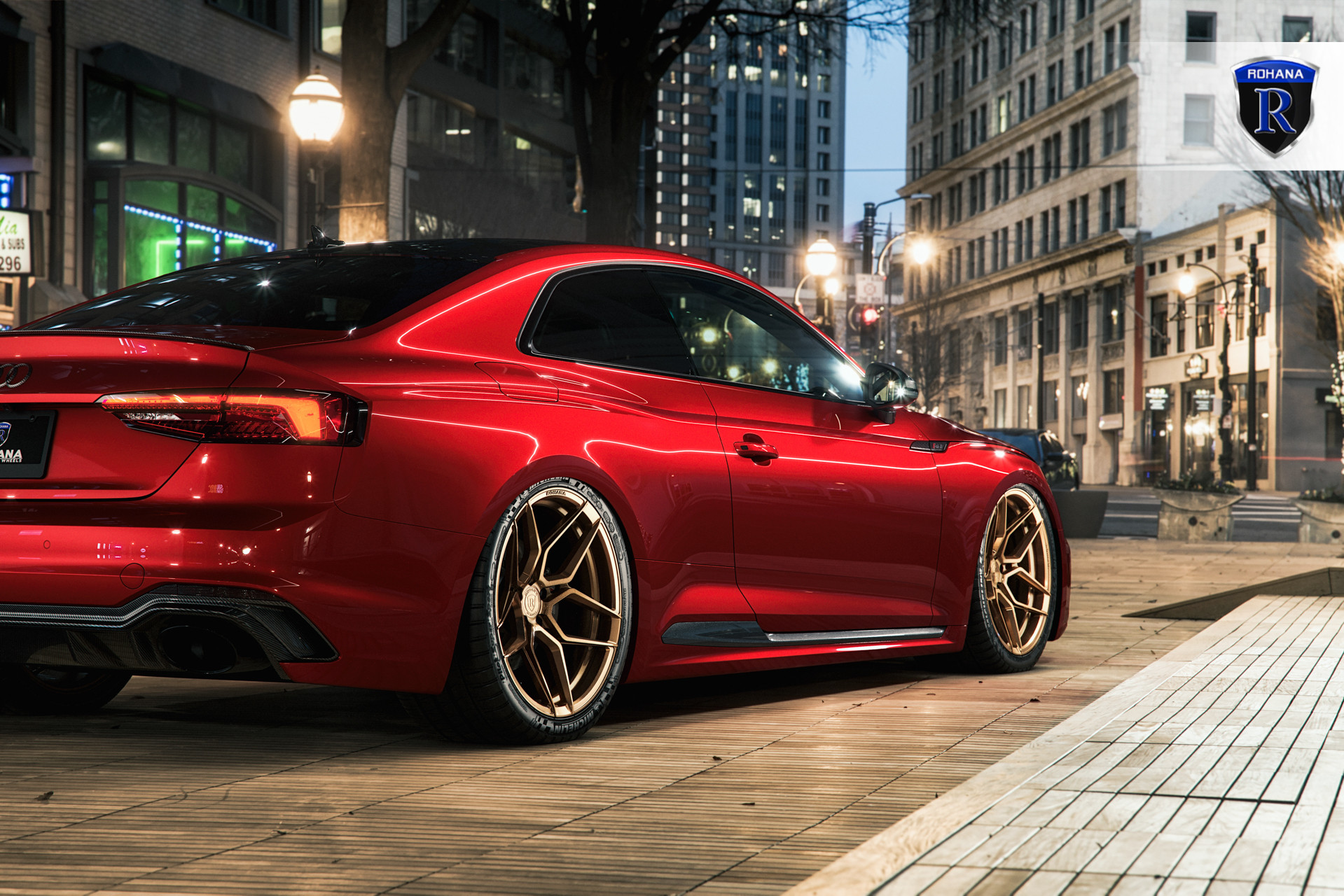 Red Audi S5 with Custom Bronze Rohana Wheels - Photo by Rohana Wheels