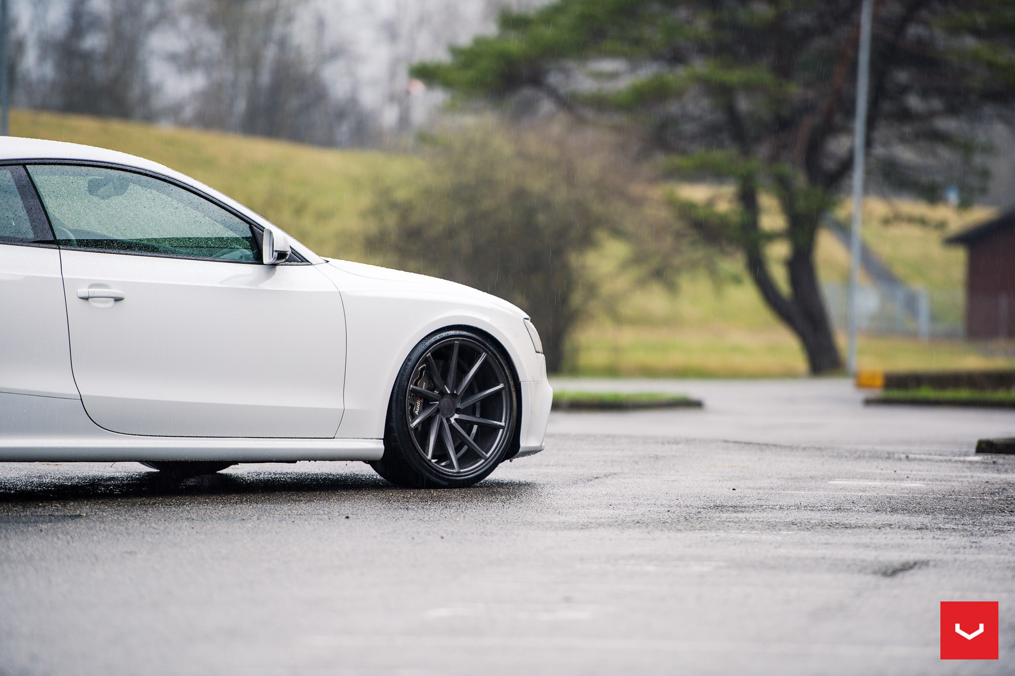 Custom Black Vossen CVT Wheels on White Audi S5 - Photo by Vossen