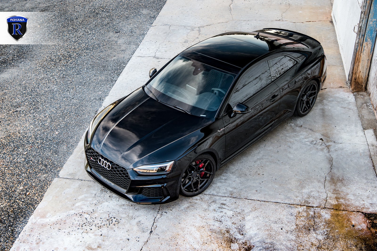 Aftermarket DRL-Bar Headlights on Black Audi S5 - Photo by Rohana Wheels