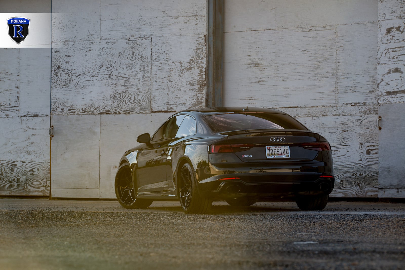 Red Smoke LED Taillights on Black Audi S5 - Photo by Rohana Wheels