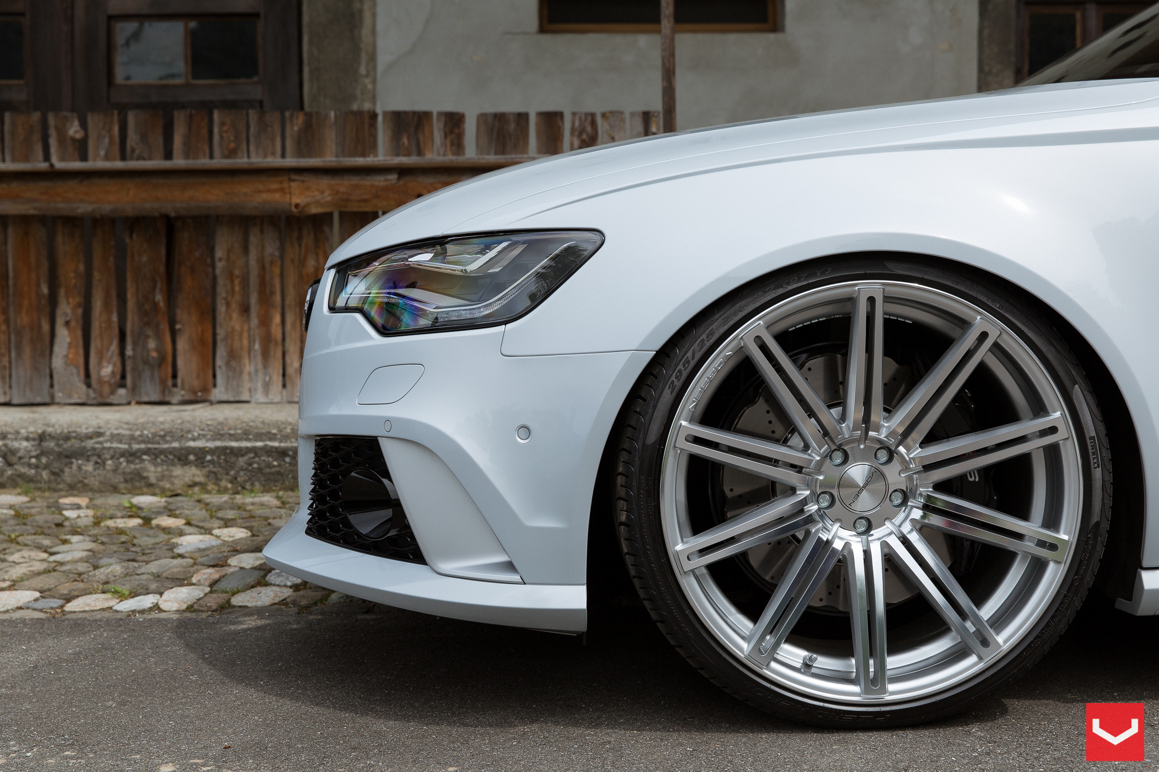 White Audi S6 with Chrome Vossen CV Rims - Photo by Vossen