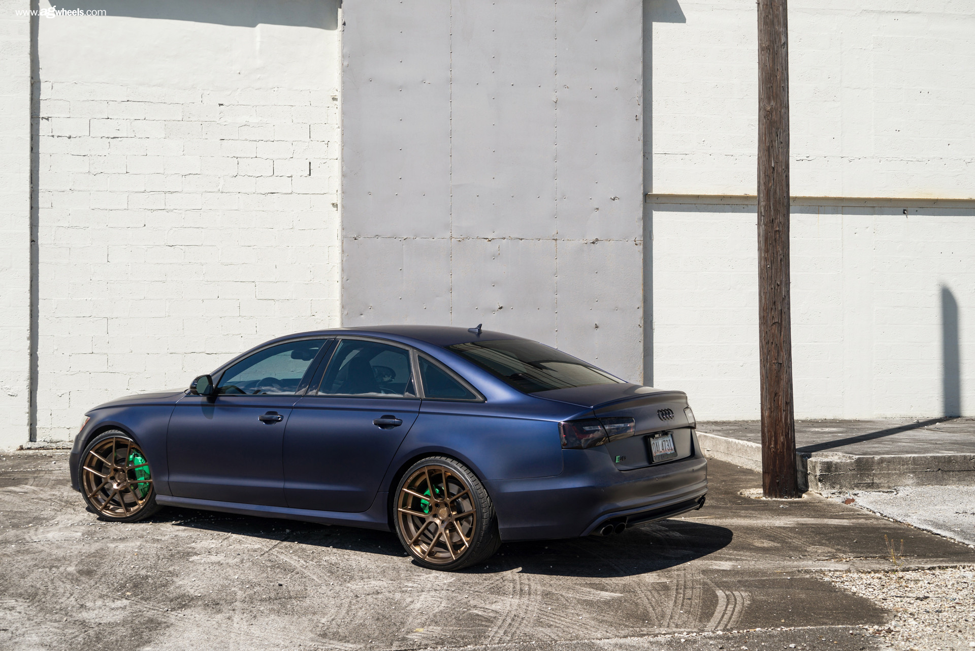 Blue Matte Audi S6 With Bronze Rims - Photo by Avant Garde