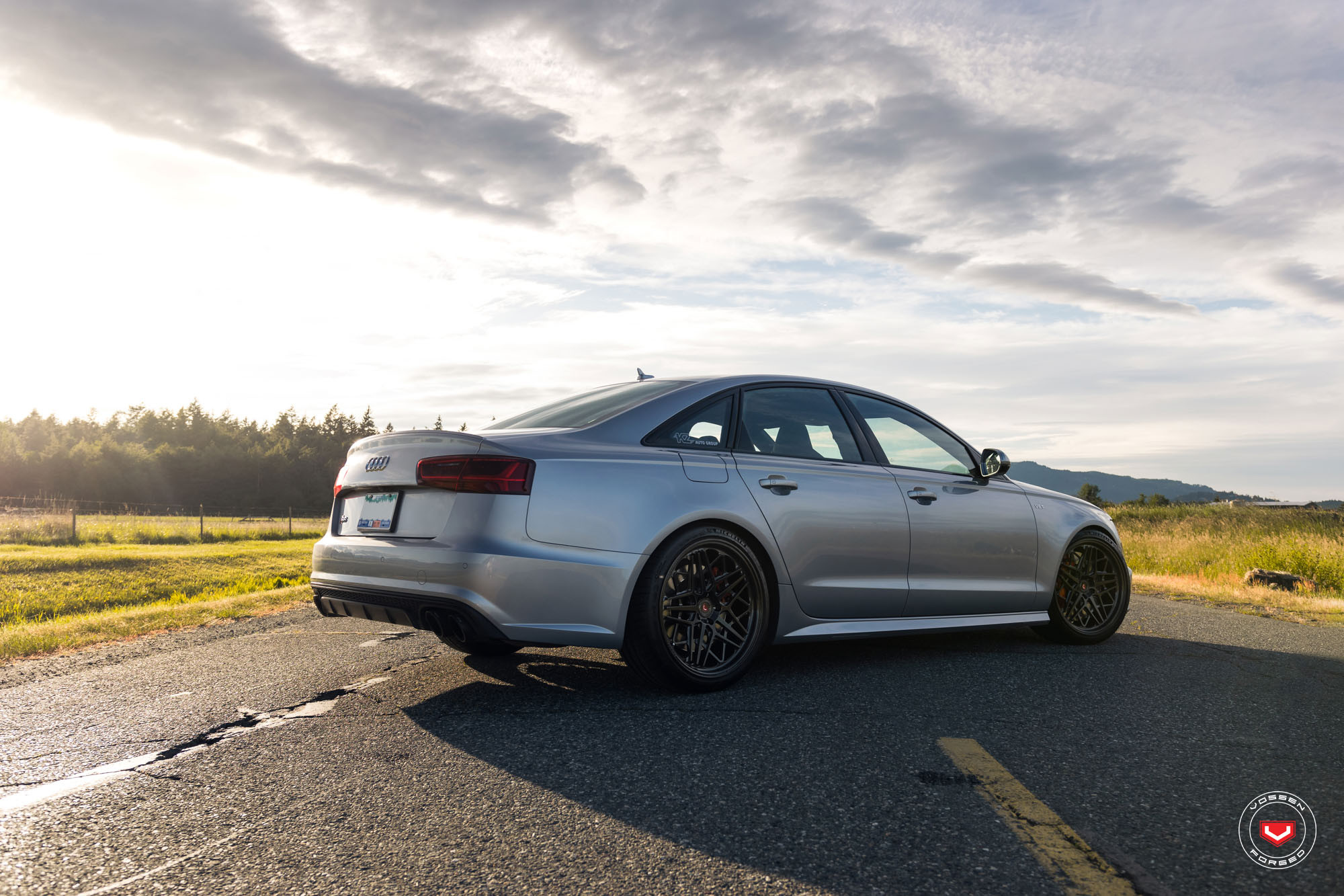 Silver Audi S6 with Red Smoke LED Taillights - Photo by Vossen