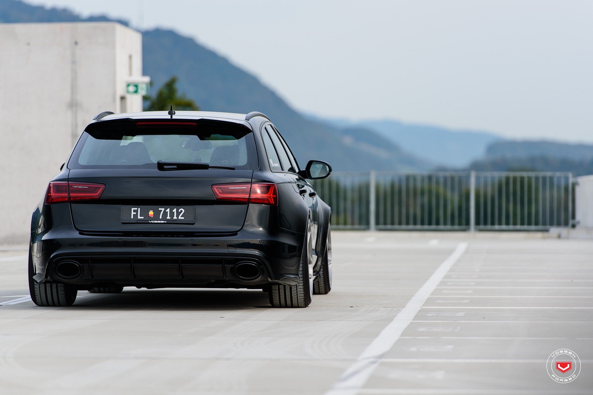 Roofline Spoiler with Light on Black Audi S6 - Photo by Vossen