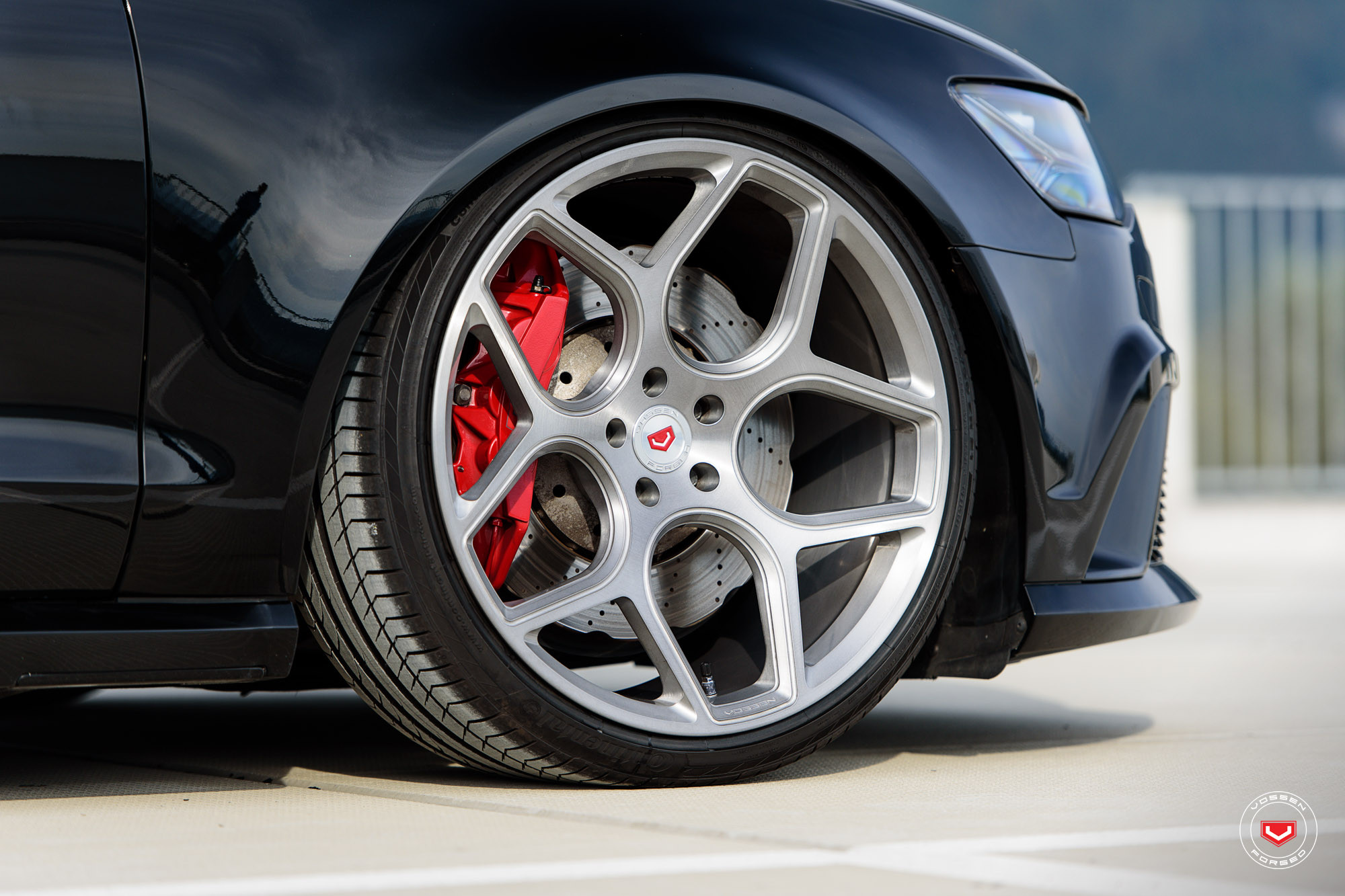 21 Inch Vossen Forged Wheels with Red Brakes on Audi S6 - Photo by Vossen