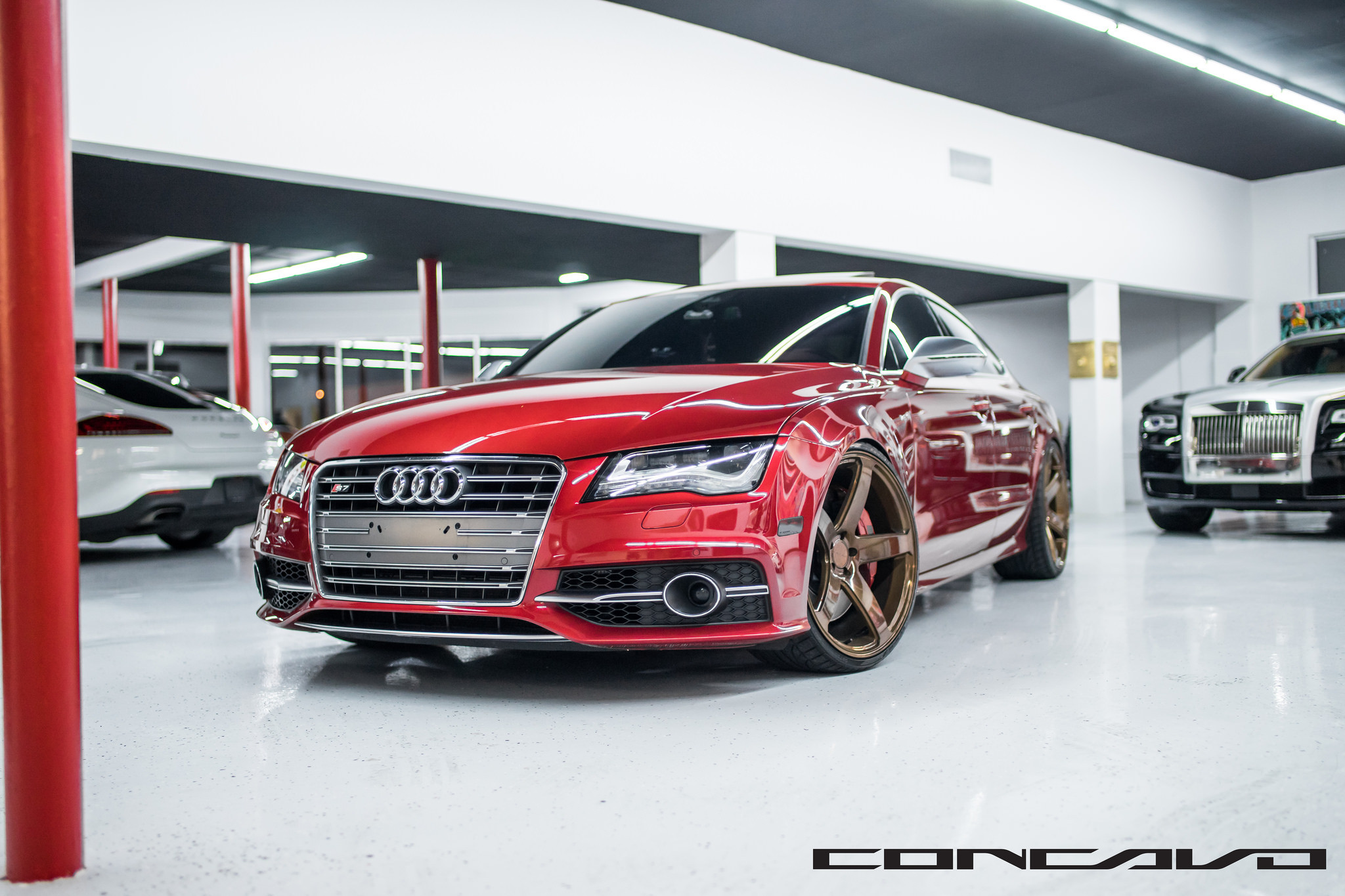 Premium Audi S7 on Gold Concavo Custom Rims - Photo by Concavo