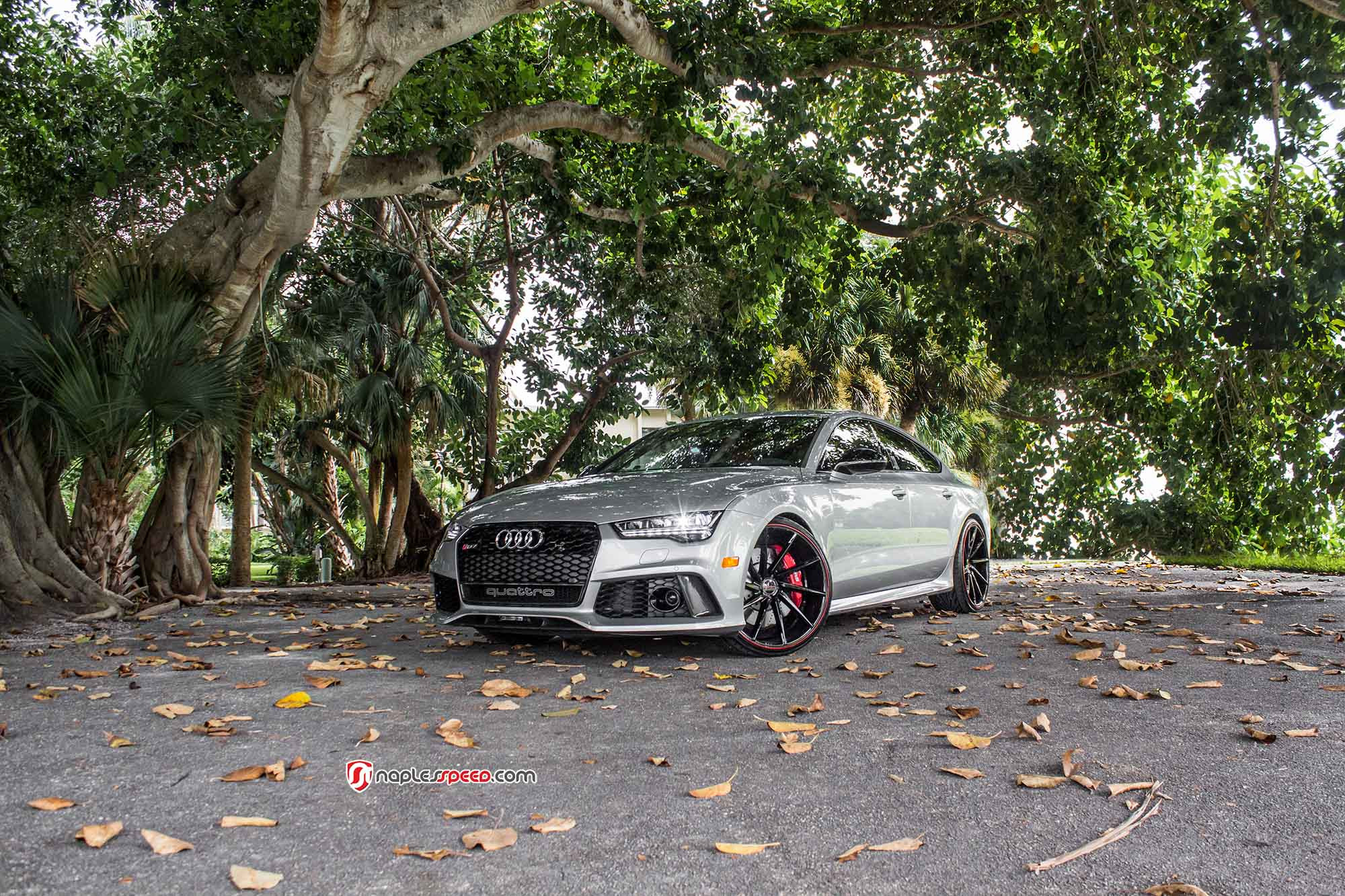 Aftermarket LED Headlights on Silver Audi S7 - Photo by Vossen