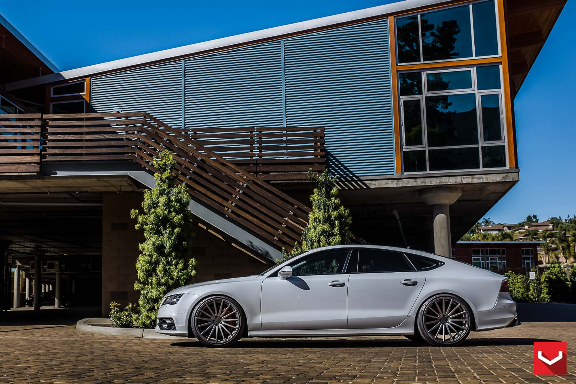 Gray Pearl Audi S7 on Chrome Vossen Wheels - Photo by Vossen